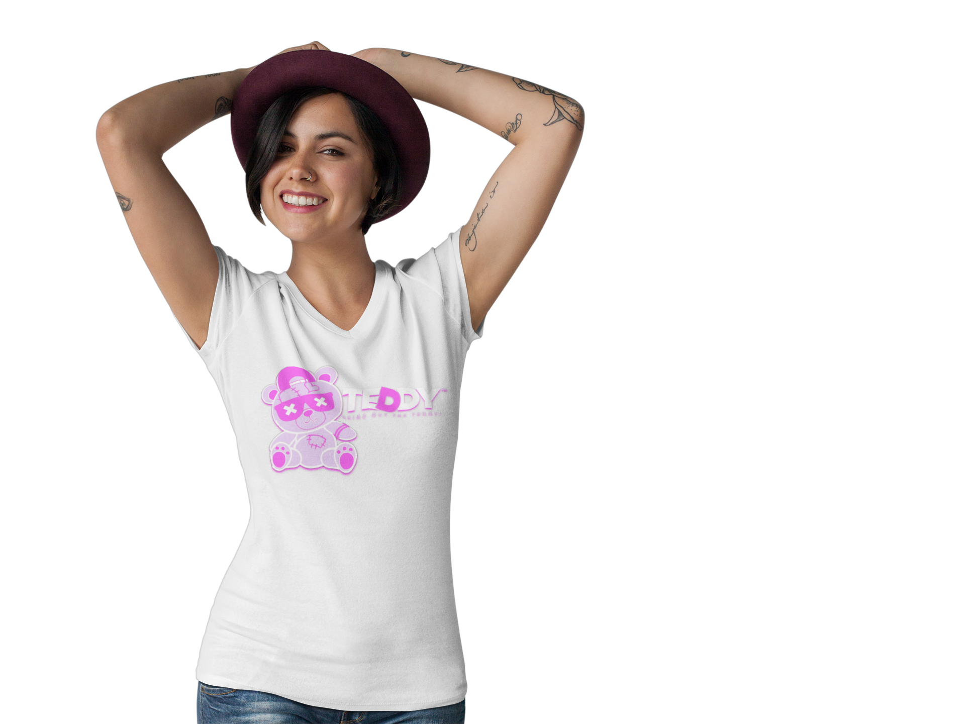 Bring Out The Teddy! Ladies - V-Neck Tee, Gift for Her, Casual & Vibrant Design product thumbnail image Bring Out The Teddy! Ladies - V-Neck Tee, Gift for Her, Casual & Vibrant Design product thumbnail image
