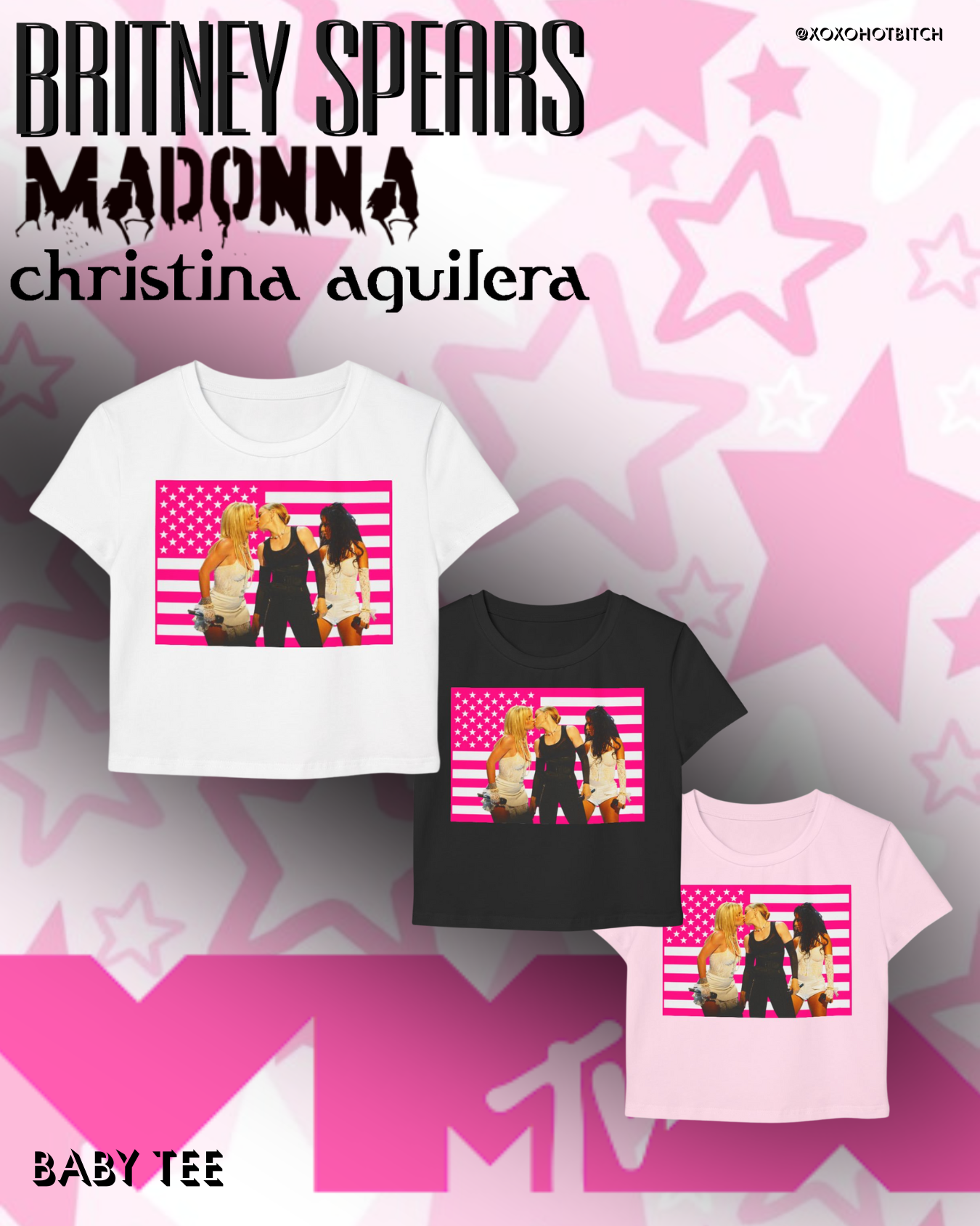 2003 britney madonna kiss baby tee 2003 britney madonna kiss baby tee