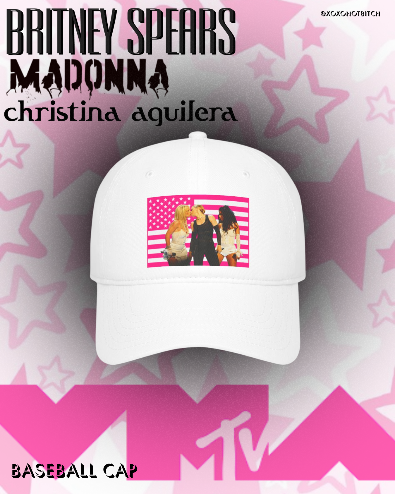 2003 britney madonna kiss baseball cap 2003 britney madonna kiss baseball cap