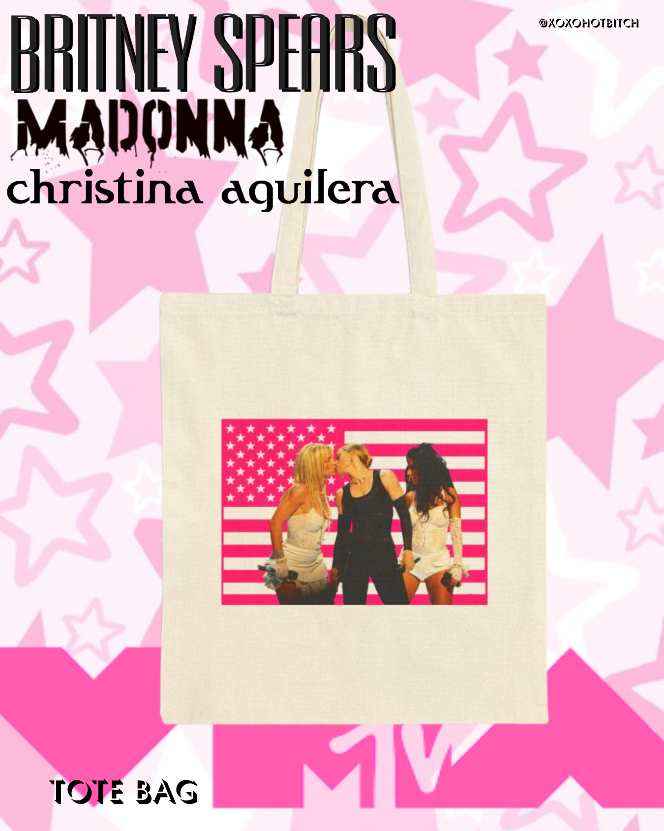 2003 britney madonna kiss tote bag product thumbnail image 2003 britney madonna kiss tote bag product thumbnail image