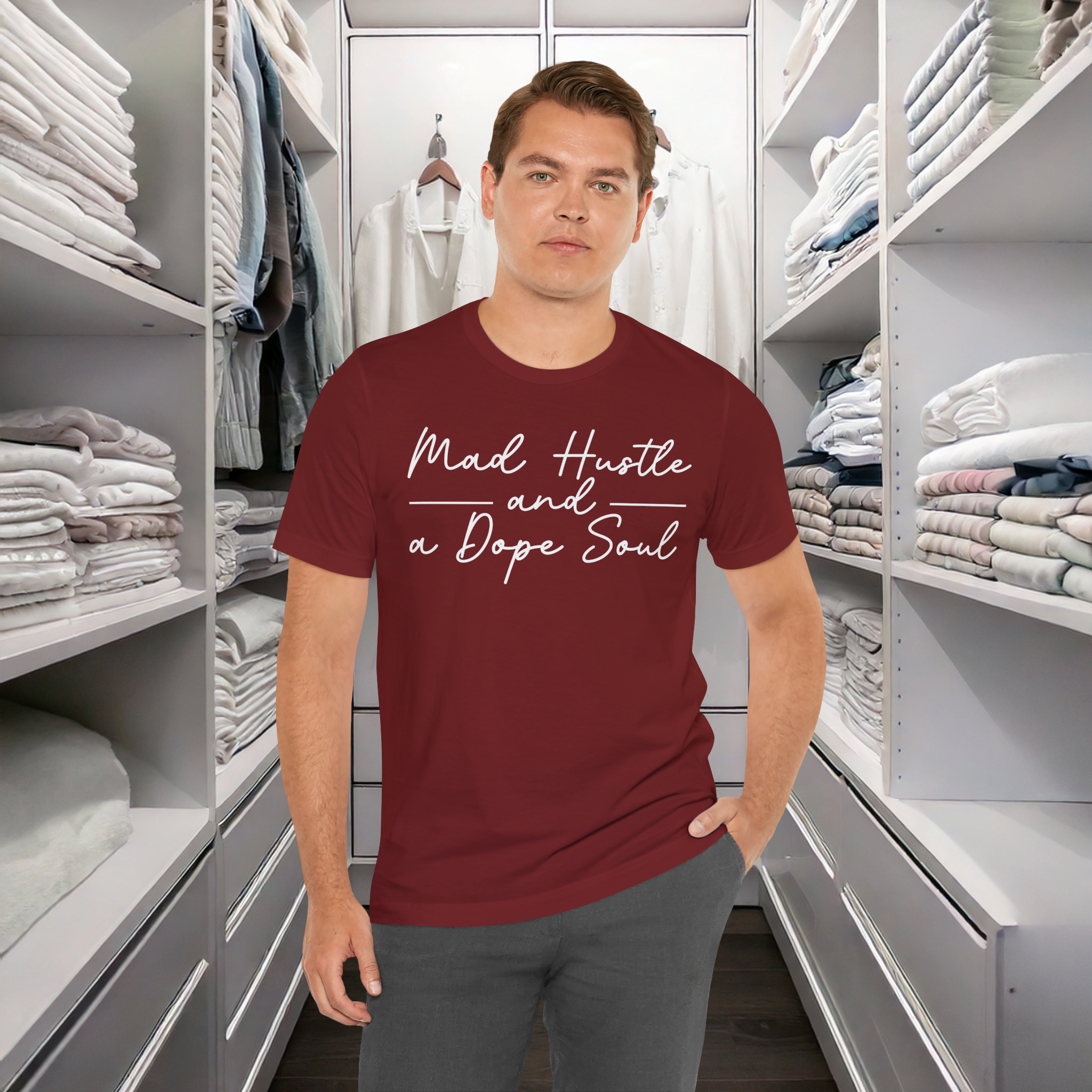Mad Hustle and a Dope Soul T-Shirt | Viral Motivational Tee | Minimalist Graphic Shirt for Entrepreneurs | Soft Unisex Everyday Shirt | TikTok Aesthetic Streetwear | Boss Babe Energy | Grind Mode Tee | Inspo Shirt for Creators | Gift for Go-Getters Top product thumbnail image Mad Hustle and a Dope Soul T-Shirt | Viral Motivational Tee | Minimalist Graphic Shirt for Entrepreneurs | Soft Unisex Everyday Shirt | TikTok Aesthetic Streetwear | Boss Babe Energy | Grind Mode Tee | Inspo Shirt for Creators | Gift for Go-Getters Top product thumbnail image