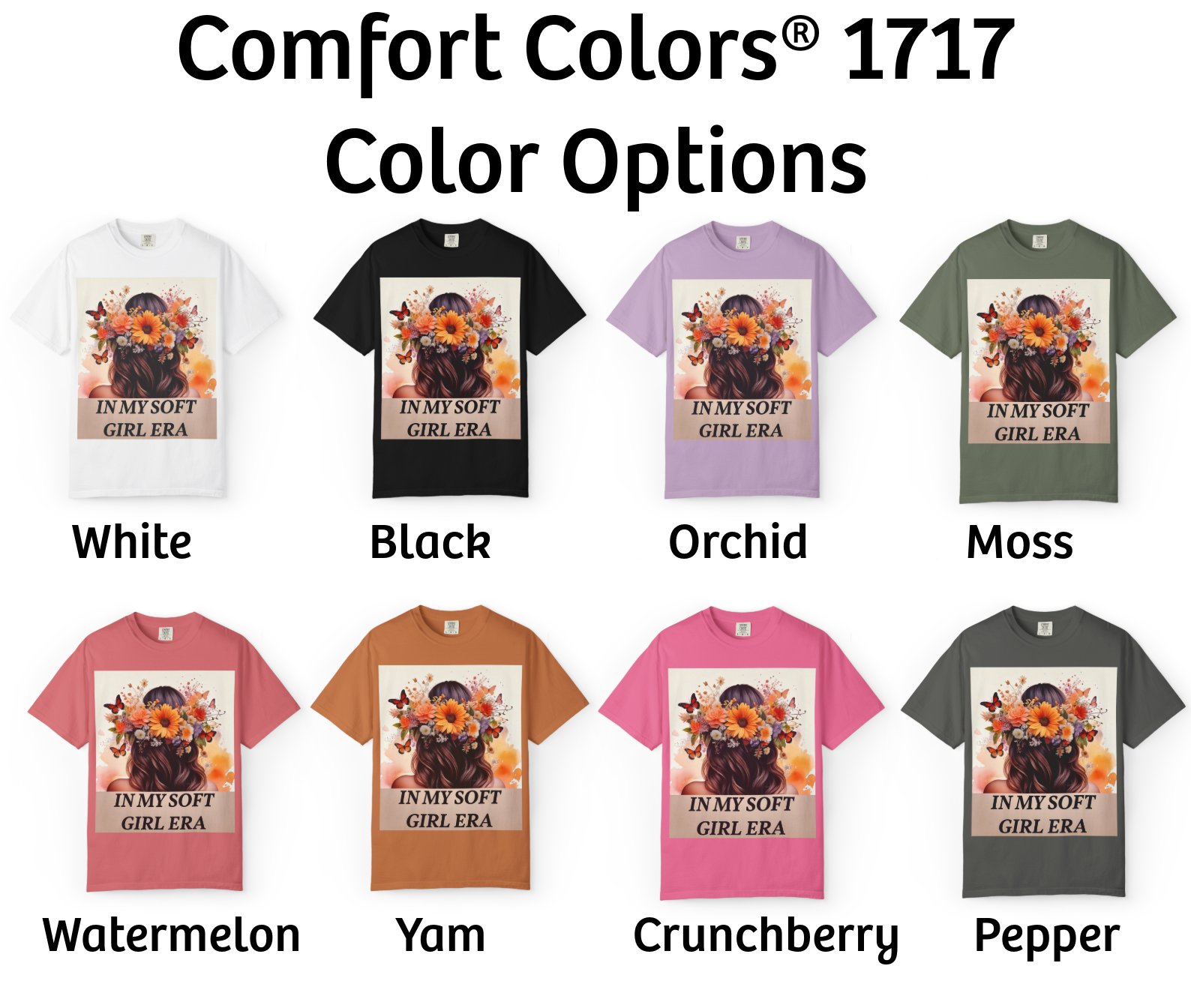 In My Soft Girl Era Tee | Comfort ColorsĀ® Unisex Shirt | Floral Butterfly Graphic T-Shirt | Y2K Pastel Aesthetic | TikTok Viral Self Love Top Gift | Vintage Vibes Tee | Coquette Girlie Style | Cottagecore Softie Shirt | Emotional Support Outfit | Vibes product thumbnail image In My Soft Girl Era Tee | Comfort ColorsĀ® Unisex Shirt | Floral Butterfly Graphic T-Shirt | Y2K Pastel Aesthetic | TikTok Viral Self Love Top Gift | Vintage Vibes Tee | Coquette Girlie Style | Cottagecore Softie Shirt | Emotional Support Outfit | Vibes product thumbnail image