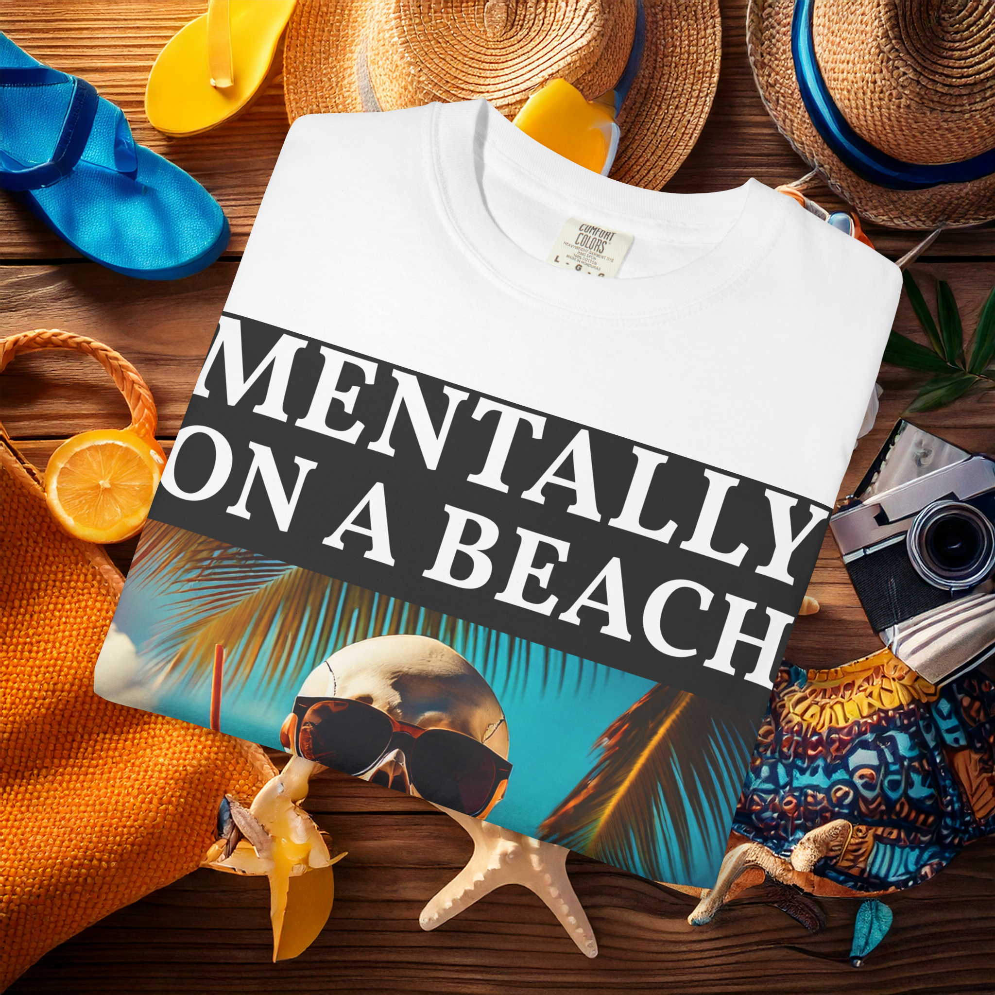 Mentally on a Beach | Comfort ColorsĀ® Garment-Dyed T-Shirt | Funny Vacation Tee, Tropical Skeleton Shirt, Summer Vibes, Beach Lover Gift product thumbnail image Mentally on a Beach | Comfort ColorsĀ® Garment-Dyed T-Shirt | Funny Vacation Tee, Tropical Skeleton Shirt, Summer Vibes, Beach Lover Gift product thumbnail image