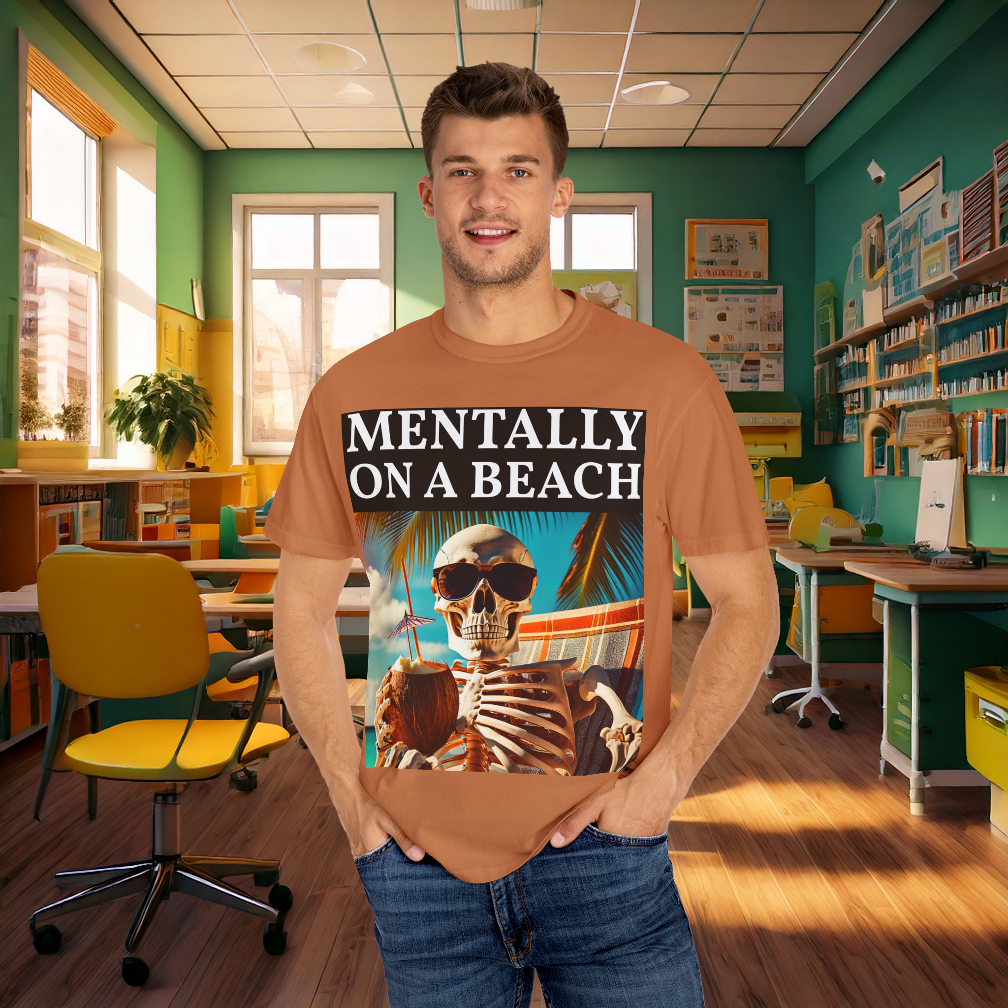 Mentally on a Beach | Comfort ColorsĀ® Garment-Dyed T-Shirt | Funny Vacation Tee, Tropical Skeleton Shirt, Summer Vibes, Beach Lover Gift product thumbnail image Mentally on a Beach | Comfort ColorsĀ® Garment-Dyed T-Shirt | Funny Vacation Tee, Tropical Skeleton Shirt, Summer Vibes, Beach Lover Gift product thumbnail image