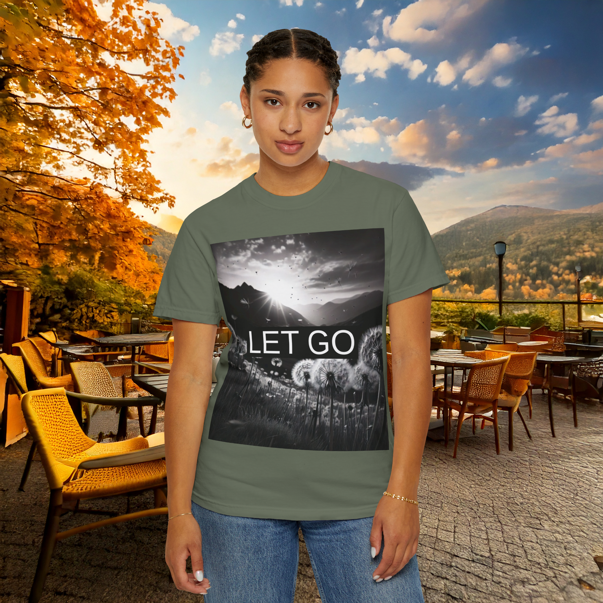 Let Go Comfort Colors T-Shirt | Black & White Nature Graphic Tee | Sustainable Unisex Garment-Dyed Shirt | TikTok Viral Mindset Tee | Minimalist Self Growth Shirt | Soft Aesthetic Fit | Healing Energy Vibes | Spiritual Awakening Outfit | Cotton Streetwear product thumbnail image Let Go Comfort Colors T-Shirt | Black & White Nature Graphic Tee | Sustainable Unisex Garment-Dyed Shirt | TikTok Viral Mindset Tee | Minimalist Self Growth Shirt | Soft Aesthetic Fit | Healing Energy Vibes | Spiritual Awakening Outfit | Cotton Streetwear product thumbnail image