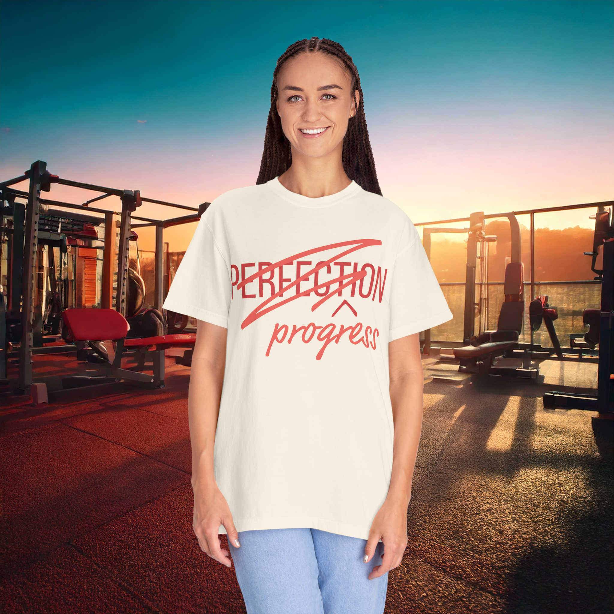 Progress Over Perfection Comfort Colors Tee | Motivational Graphic Shirt | Sustainable Unisex Garment-Dyed T-Shirt | Viral Self Growth Aesthetic | Inspirational Quote Cotton Tee | TikTok Mindset Fit | Healing Era Outfit | Daily Reminder Gift | Gym Top product thumbnail image