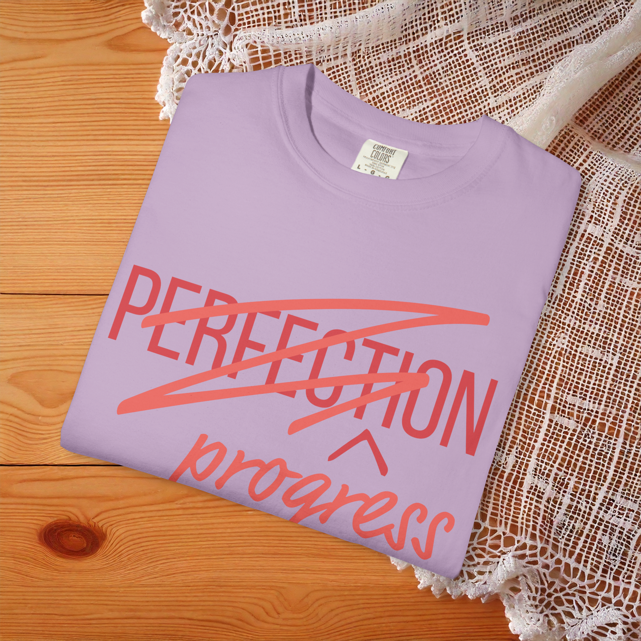 Progress Over Perfection Comfort Colors Tee | Motivational Graphic Shirt | Sustainable Unisex Garment-Dyed T-Shirt | Viral Self Growth Aesthetic | Inspirational Quote Cotton Tee | TikTok Mindset Fit | Healing Era Outfit | Daily Reminder Gift | Gym Top product thumbnail image