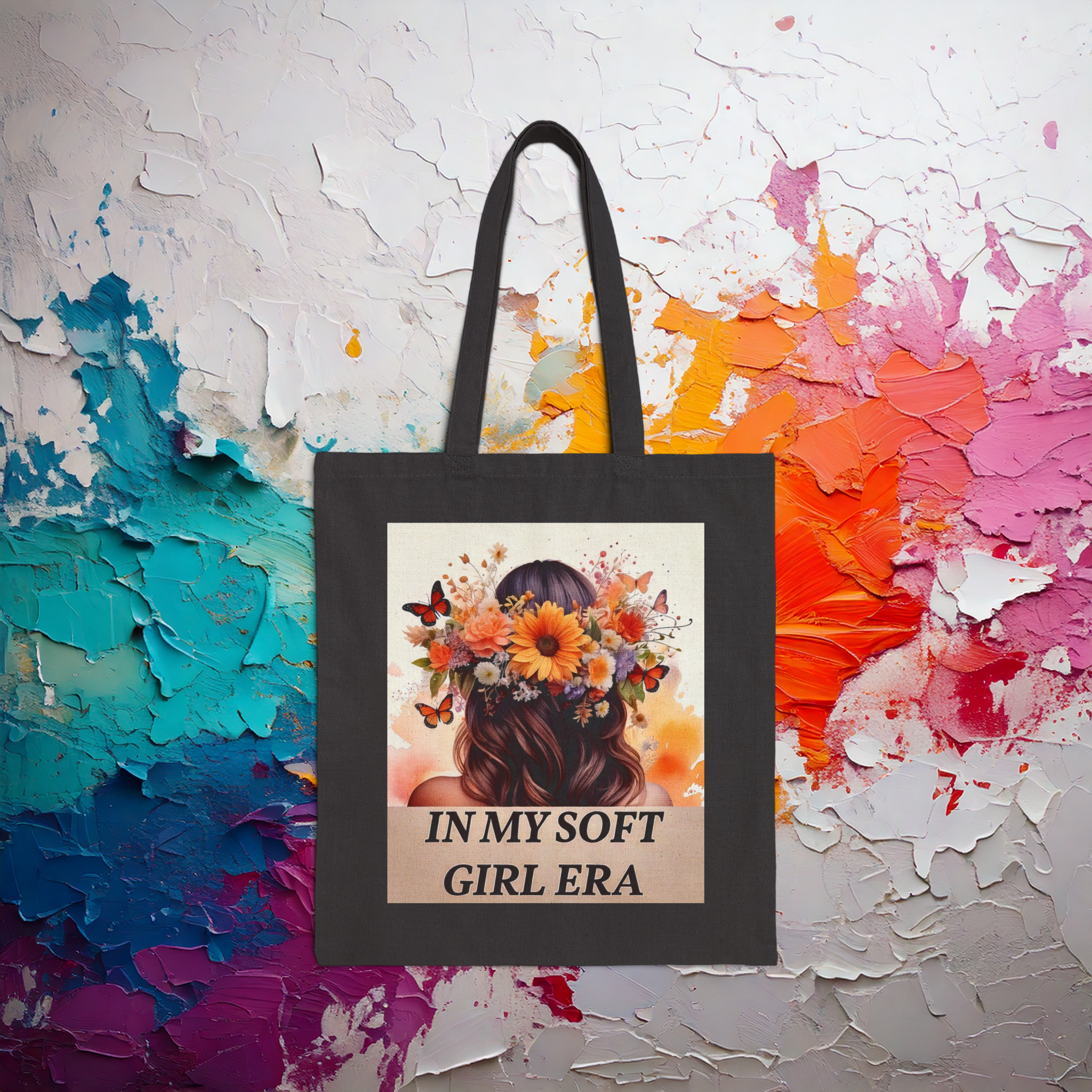 In My Soft Girl Era Tote Bag | Floral Butterfly Canvas Tote | Eco-Friendly Aesthetic Bag | Reusable Everyday Tote | Cottagecore Gift | Coquette Girlie Essential | TikTok Viral Tote | Fairycore Accessory | Cute Feminine Bag | Vintage Style Tote product thumbnail image In My Soft Girl Era Tote Bag | Floral Butterfly Canvas Tote | Eco-Friendly Aesthetic Bag | Reusable Everyday Tote | Cottagecore Gift | Coquette Girlie Essential | TikTok Viral Tote | Fairycore Accessory | Cute Feminine Bag | Vintage Style Tote product thumbnail image