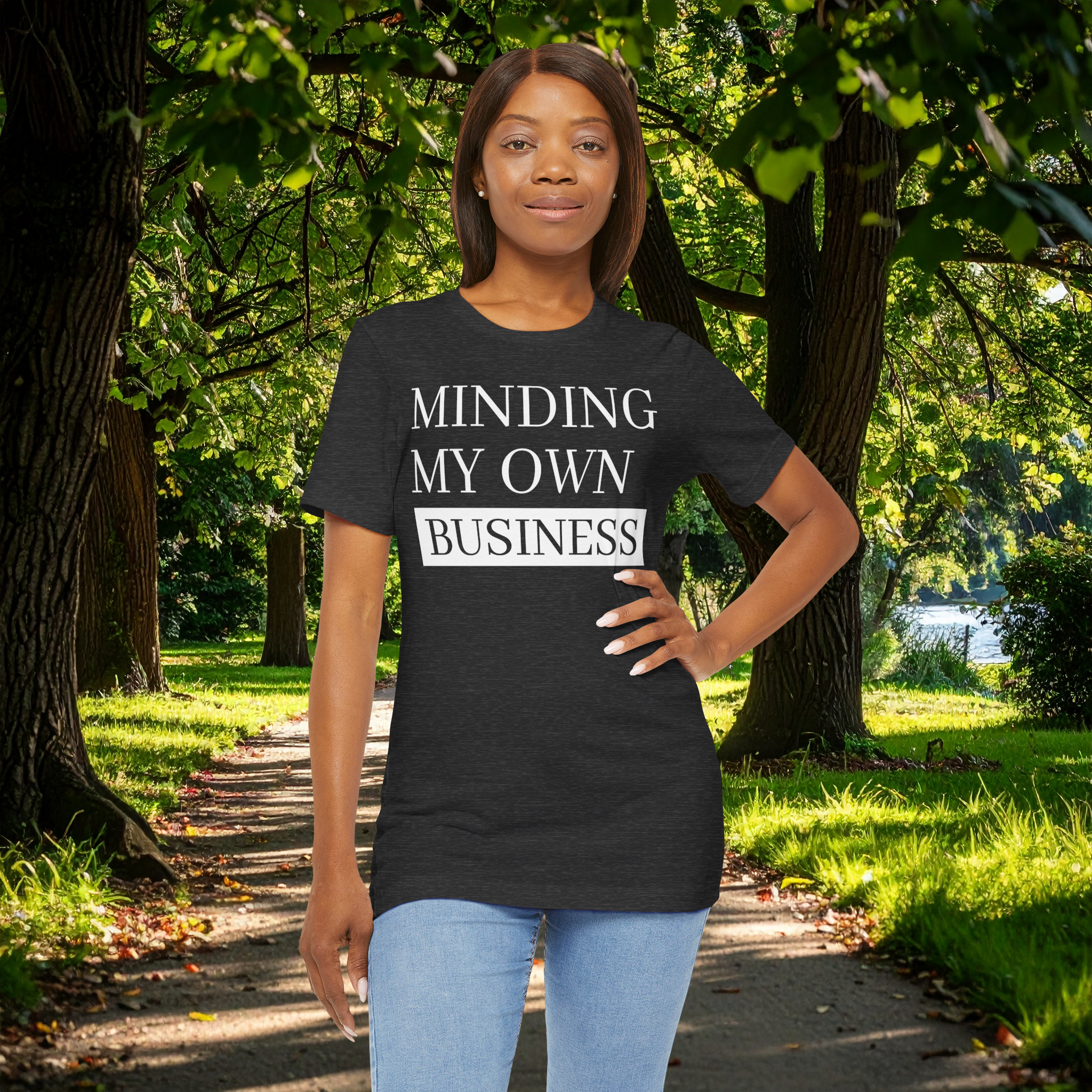 Minding My Own Business Tee | Funny Graphic T-Shirt | Casual Short Sleeve Top | Everyday Wear | Statement Shirt | Sassy Quote Tee | Gift for Friends | Trendy Viral Shirt | Minimalist Graphic Tee | Comfortable Fit | Cute Casual Outfit | TikTok Fashion product thumbnail image
