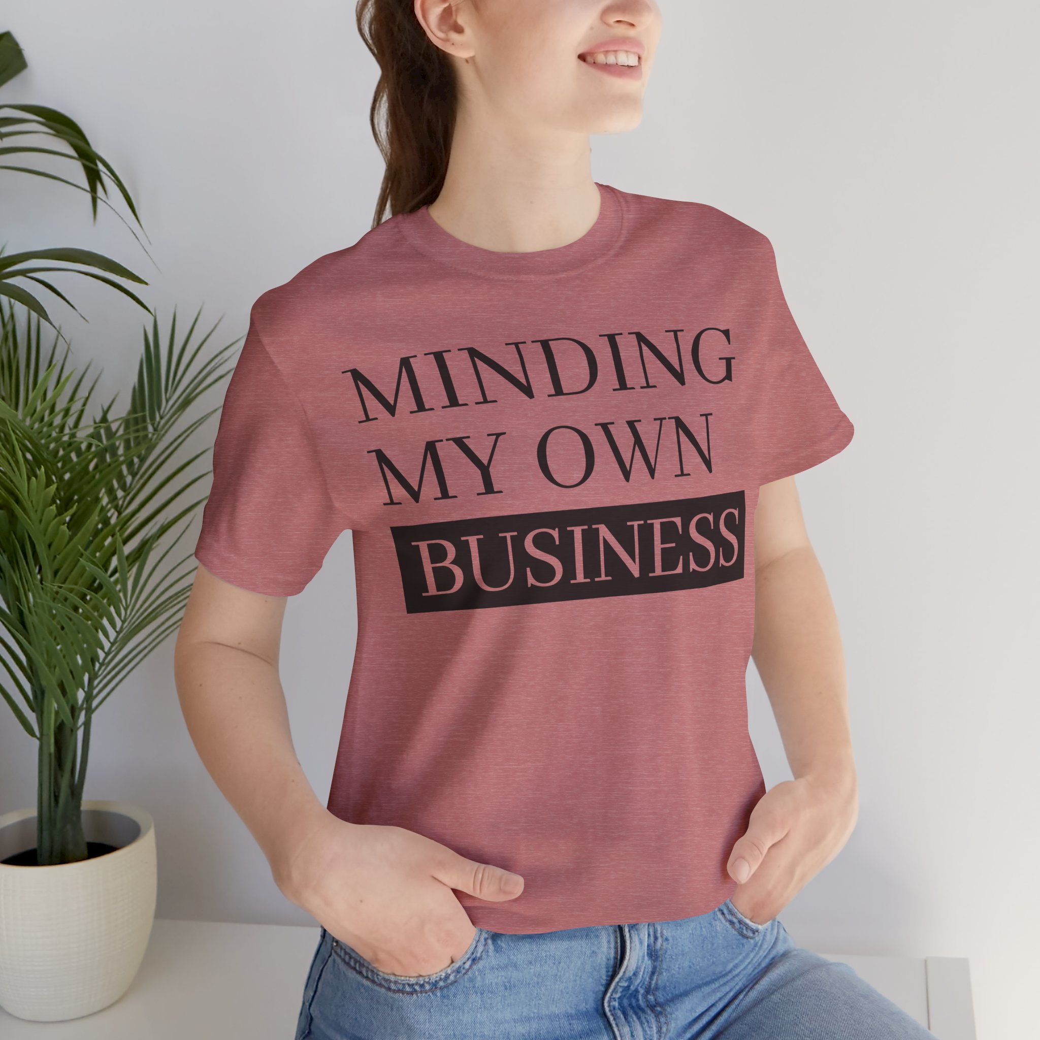 Minding My Own Business Tee | Funny Graphic T-Shirt | Casual Short Sleeve Top | Everyday Wear | Statement Shirt | Sassy Quote Tee | Gift for Friends | Trendy Viral Shirt | Minimalist Graphic Tee | Comfortable Fit | Cute Casual Outfit | TikTok Fashion product thumbnail image