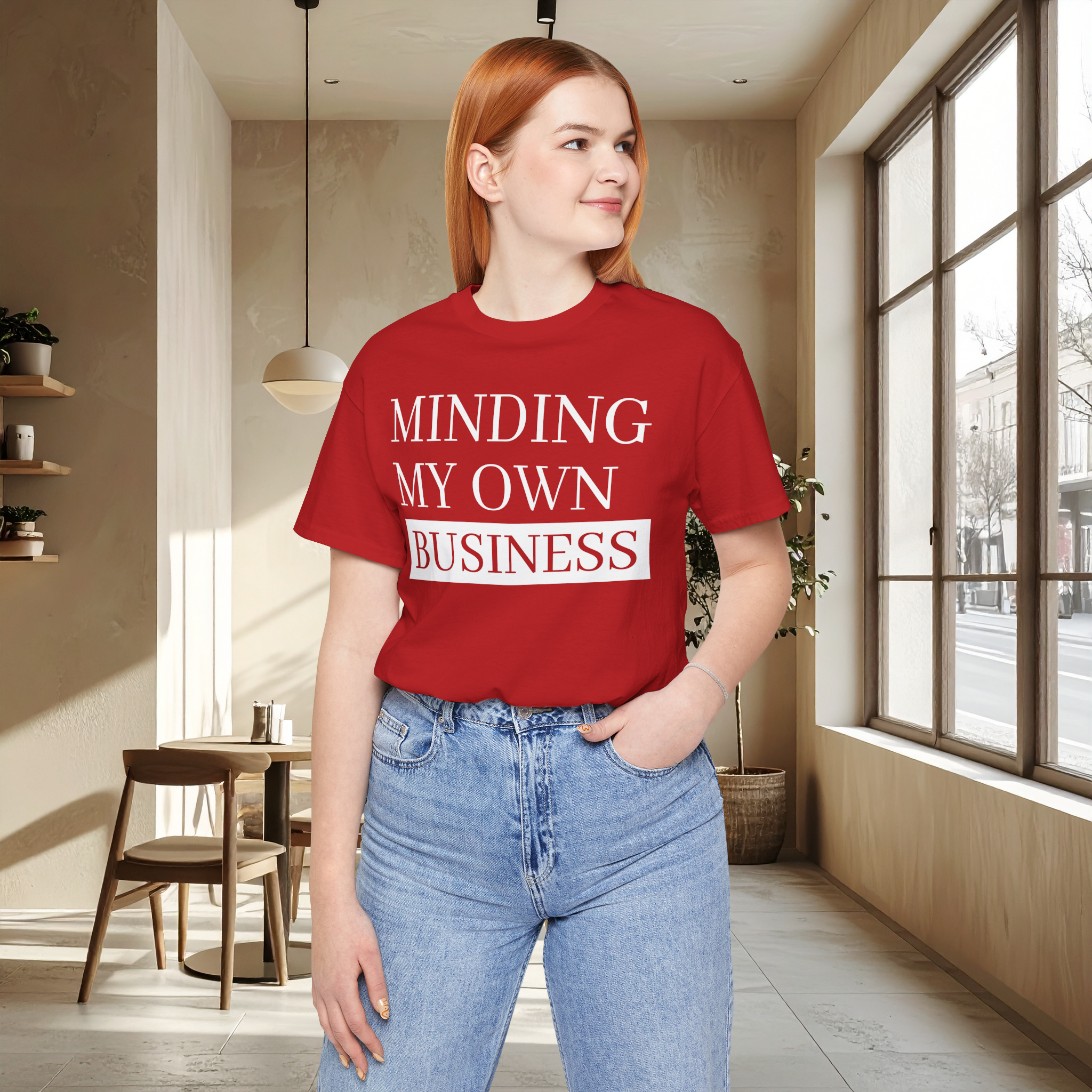 Minding My Own Business Tee | Funny Graphic T-Shirt | Casual Short Sleeve Top | Everyday Wear | Statement Shirt | Sassy Quote Tee | Gift for Friends | Trendy Viral Shirt | Minimalist Graphic Tee | Comfortable Fit | Cute Casual Outfit | TikTok Fashion product thumbnail image