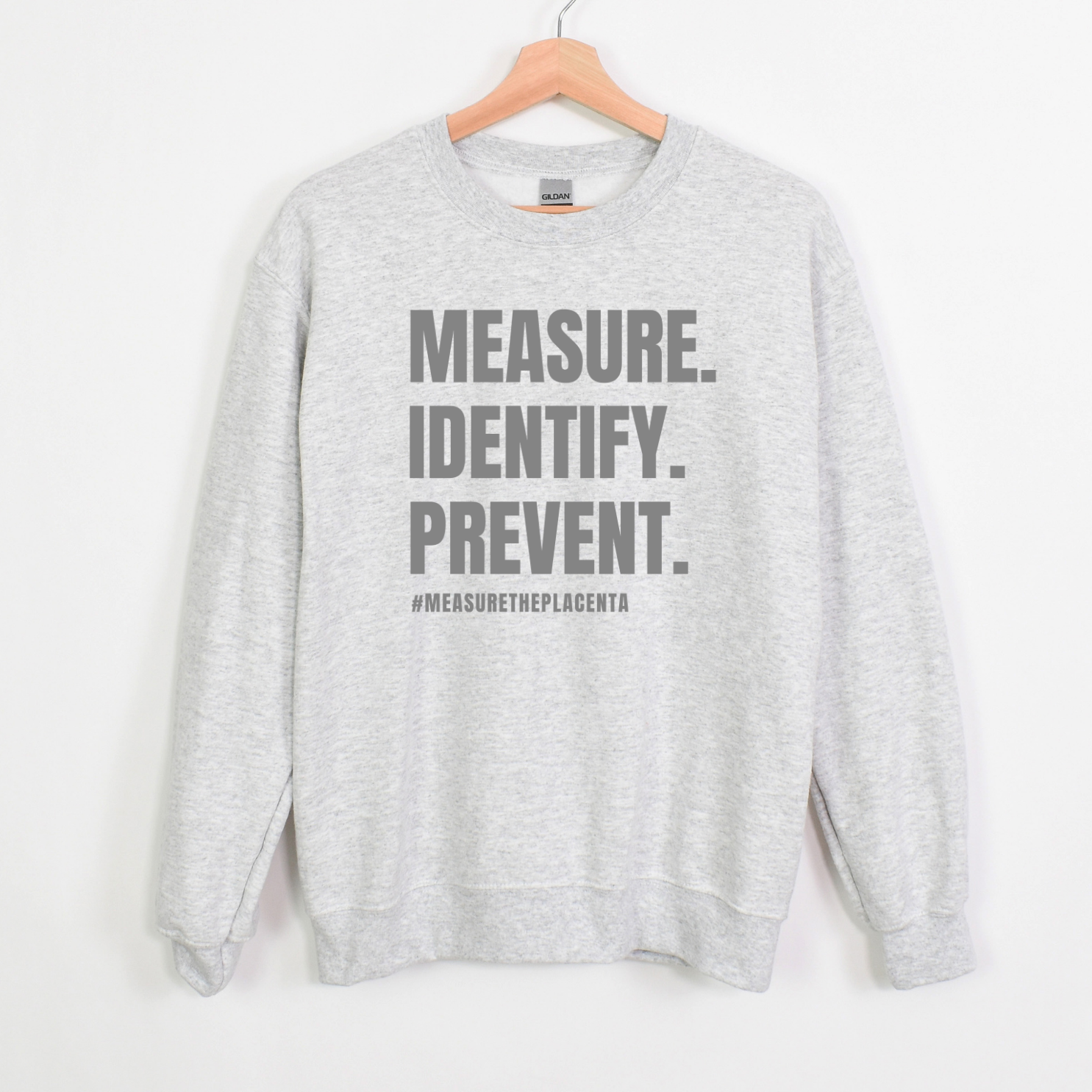 Measure, Identify, Prevent (Text Only) | Unisex Crewneck Sweatshirt Measure, Identify, Prevent (Text Only) | Unisex Crewneck Sweatshirt