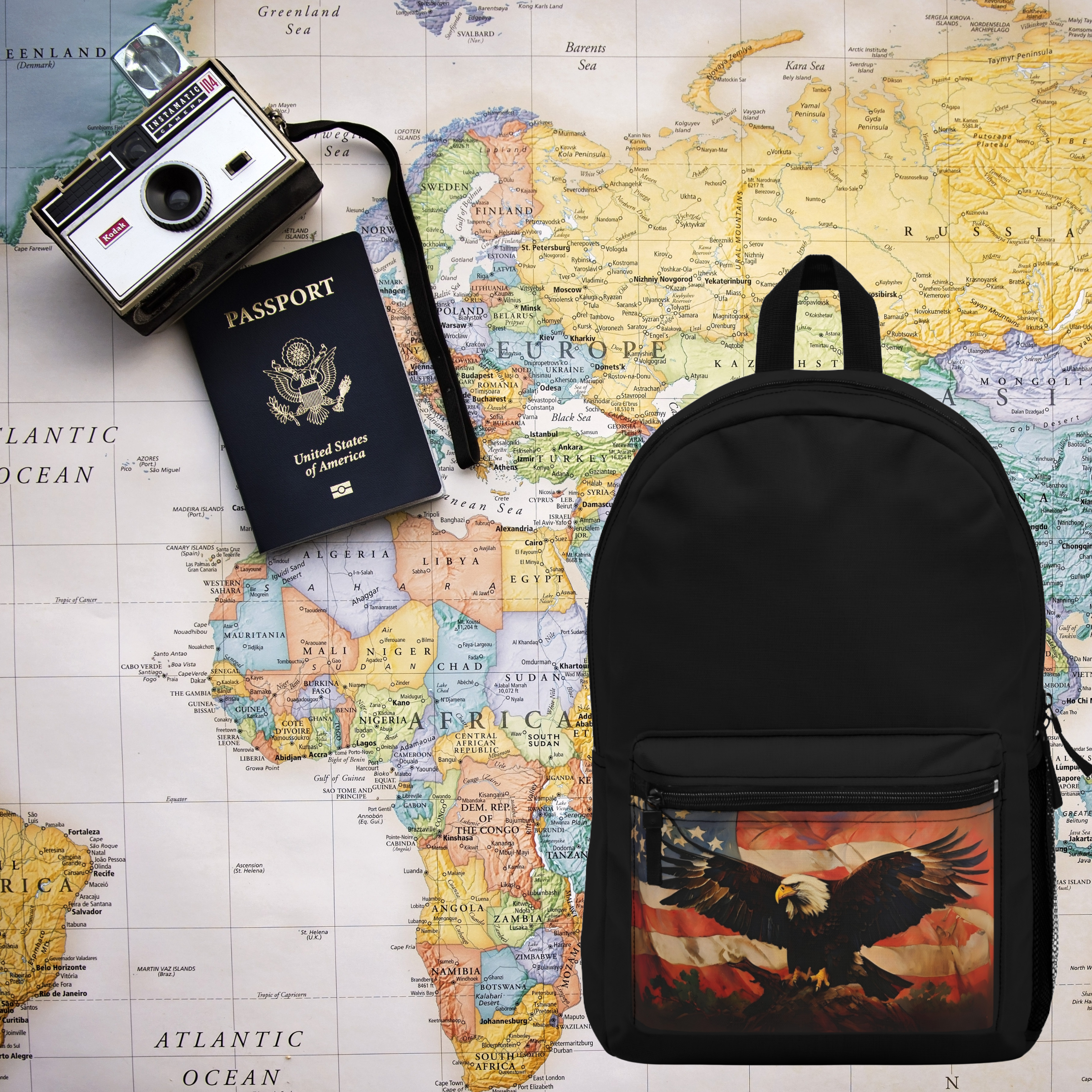 American Flag With Bald Eagle Backpack American Flag With Bald Eagle Backpack