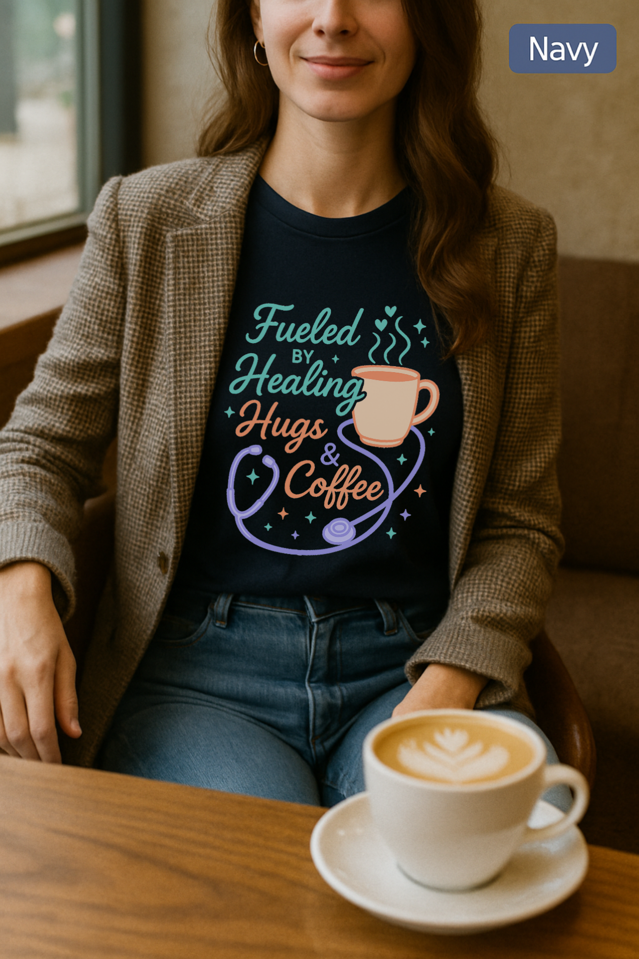 Fueled by Healing, Hugs & Coffee, Healing Hugs T-Shirt, Coffee Lover Gift, Comfort Tee, Positive Vibes Shirt, Inspirational Quote Top product thumbnail image Fueled by Healing, Hugs & Coffee, Healing Hugs T-Shirt, Coffee Lover Gift, Comfort Tee, Positive Vibes Shirt, Inspirational Quote Top product thumbnail image