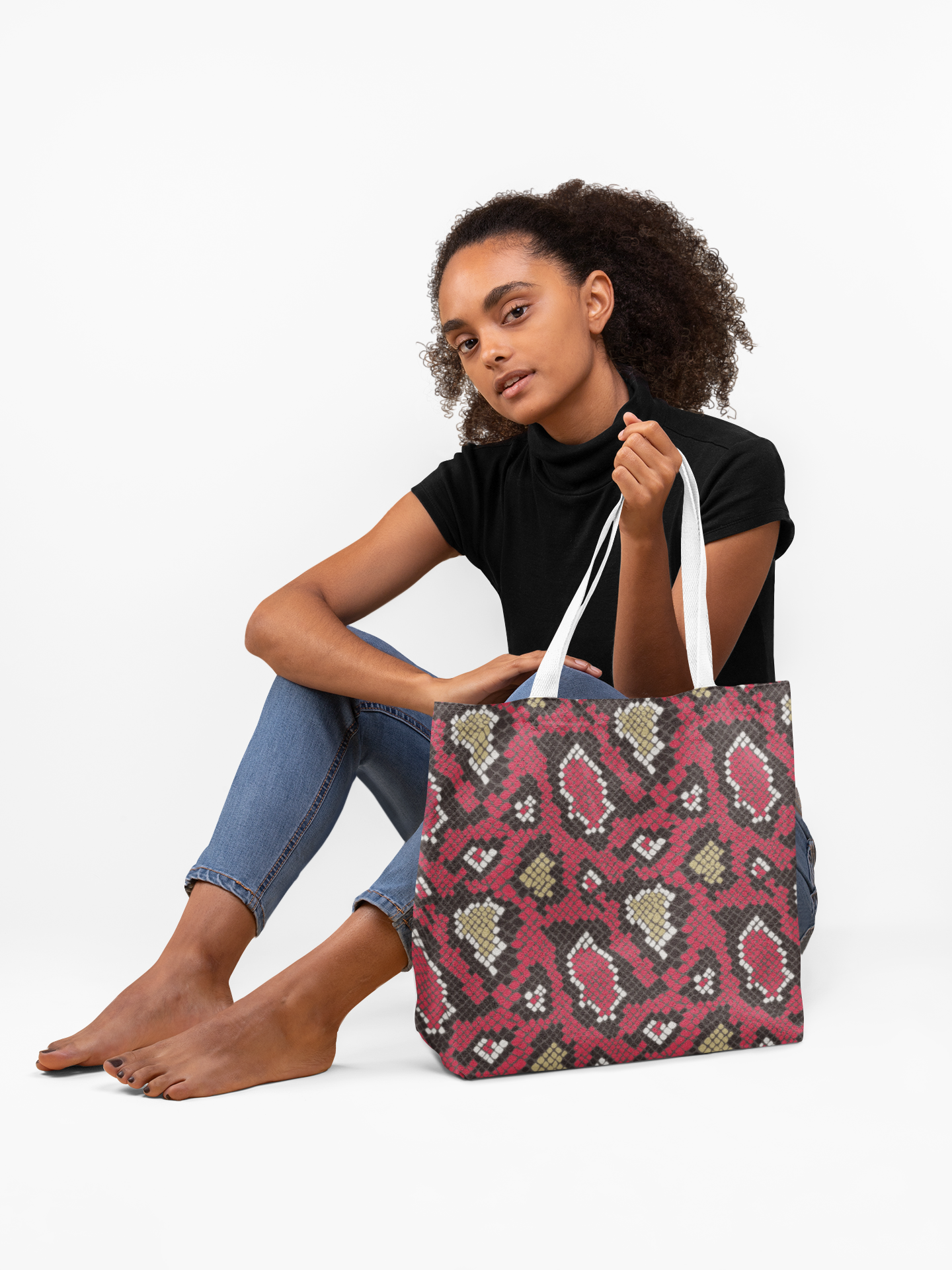 PPAW- Vibrant PU Leather Tote Bag with Tribal Design product thumbnail image PPAW- Vibrant PU Leather Tote Bag with Tribal Design product thumbnail image