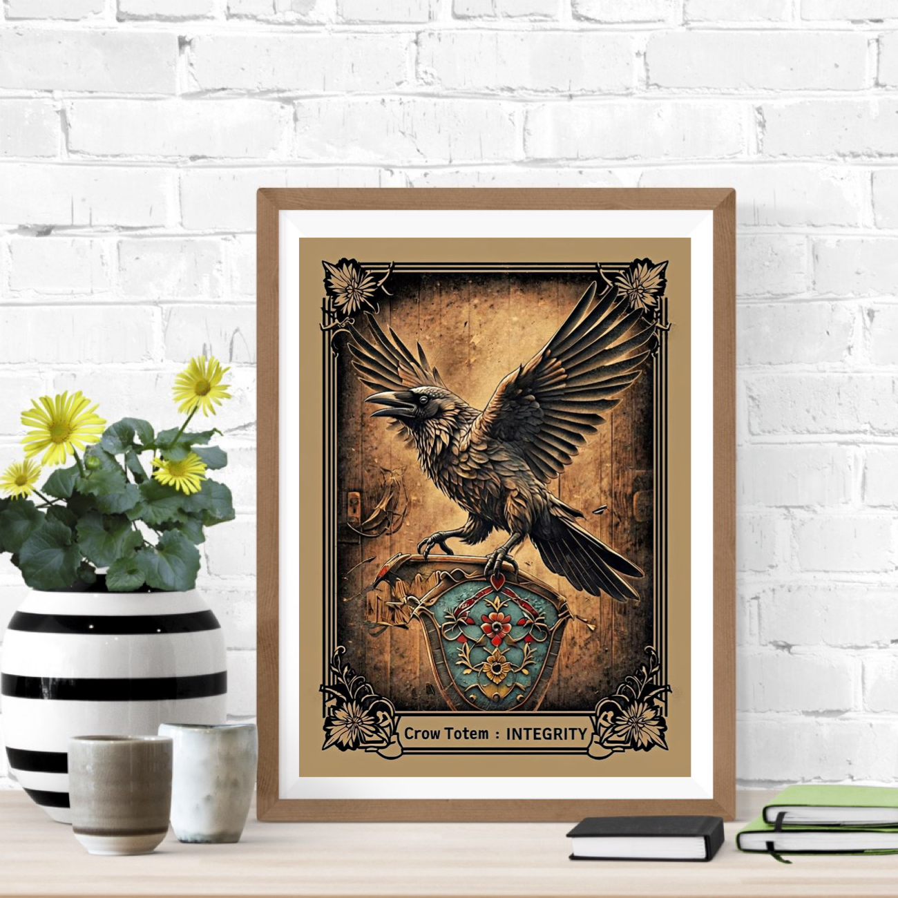 Crow Totem Integrity Poster, Spirit Guide, Crow Lovers, Uplifting Message, Gift Poster product thumbnail image Crow Totem Integrity Poster, Spirit Guide, Crow Lovers, Uplifting Message, Gift Poster product thumbnail image