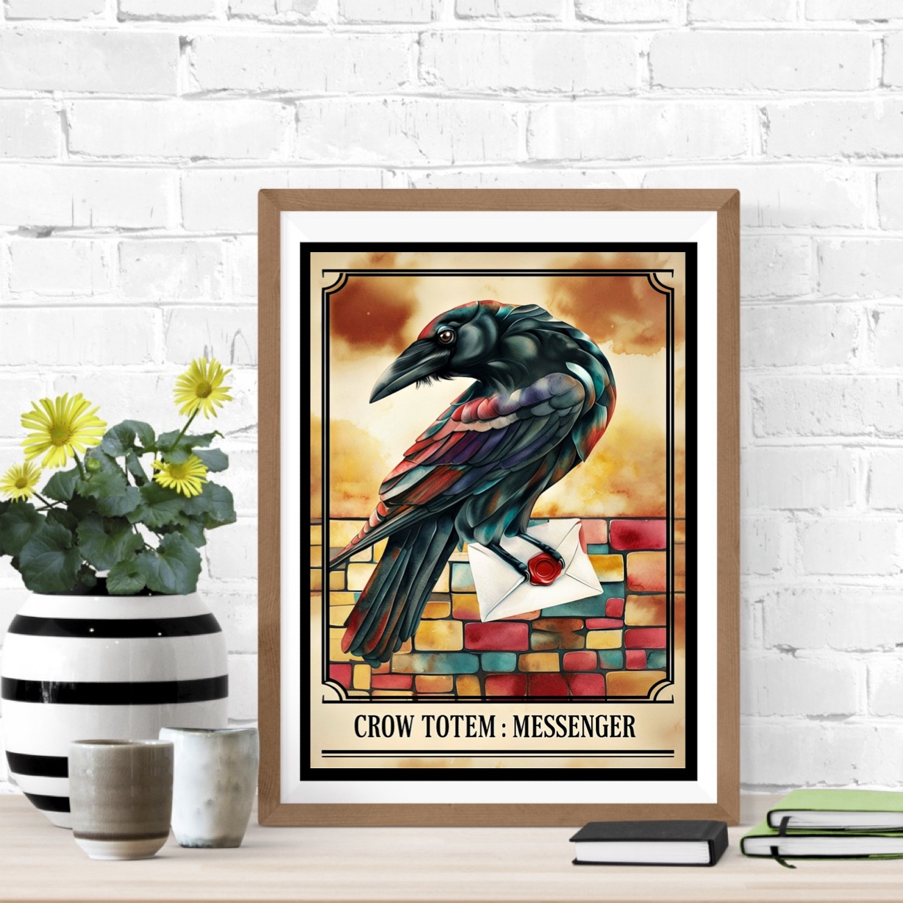 Crow Totem Messanger Poster, Spirit Animal, Spiritual Guide, Uplifting Crow Totem Messanger Poster, Spirit Animal, Spiritual Guide, Uplifting