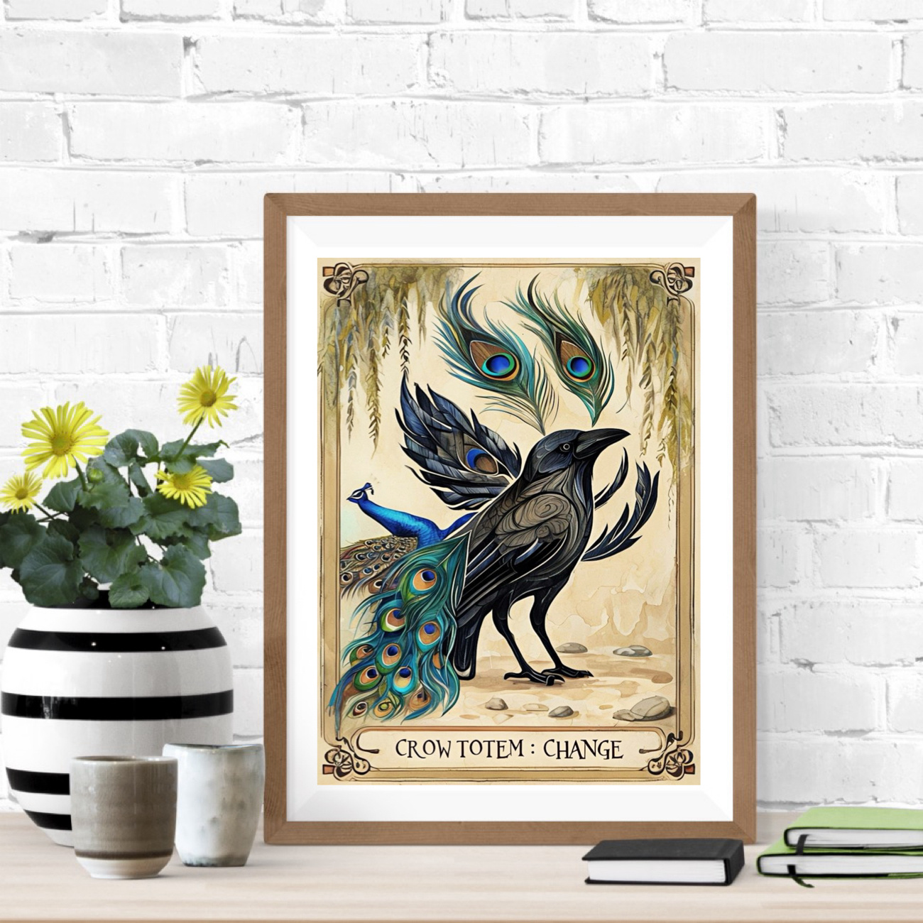 Crow Totem Poster, CHANGE Spirit Animal, Spiritual Guide, Uplifting Art, Native Folk Lore Crow Totem Poster, CHANGE Spirit Animal, Spiritual Guide, Uplifting Art, Native Folk Lore