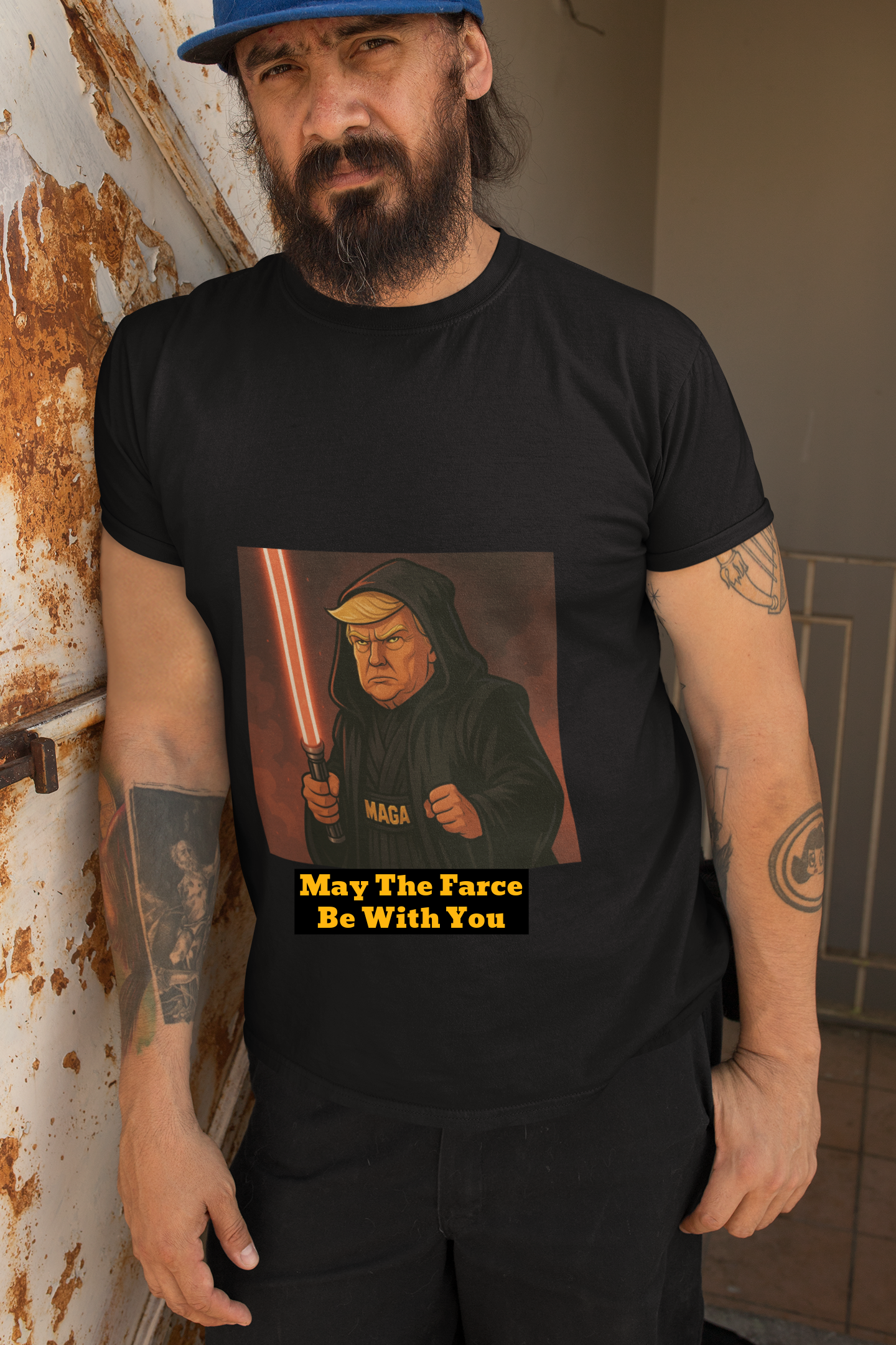 Thinkin' Out Loud : Unisex Garment-Dyed T-Shirt - 'May The Farce Be With You' Funny Political Tee product thumbnail image Thinkin' Out Loud : Unisex Garment-Dyed T-Shirt - 'May The Farce Be With You' Funny Political Tee product thumbnail image