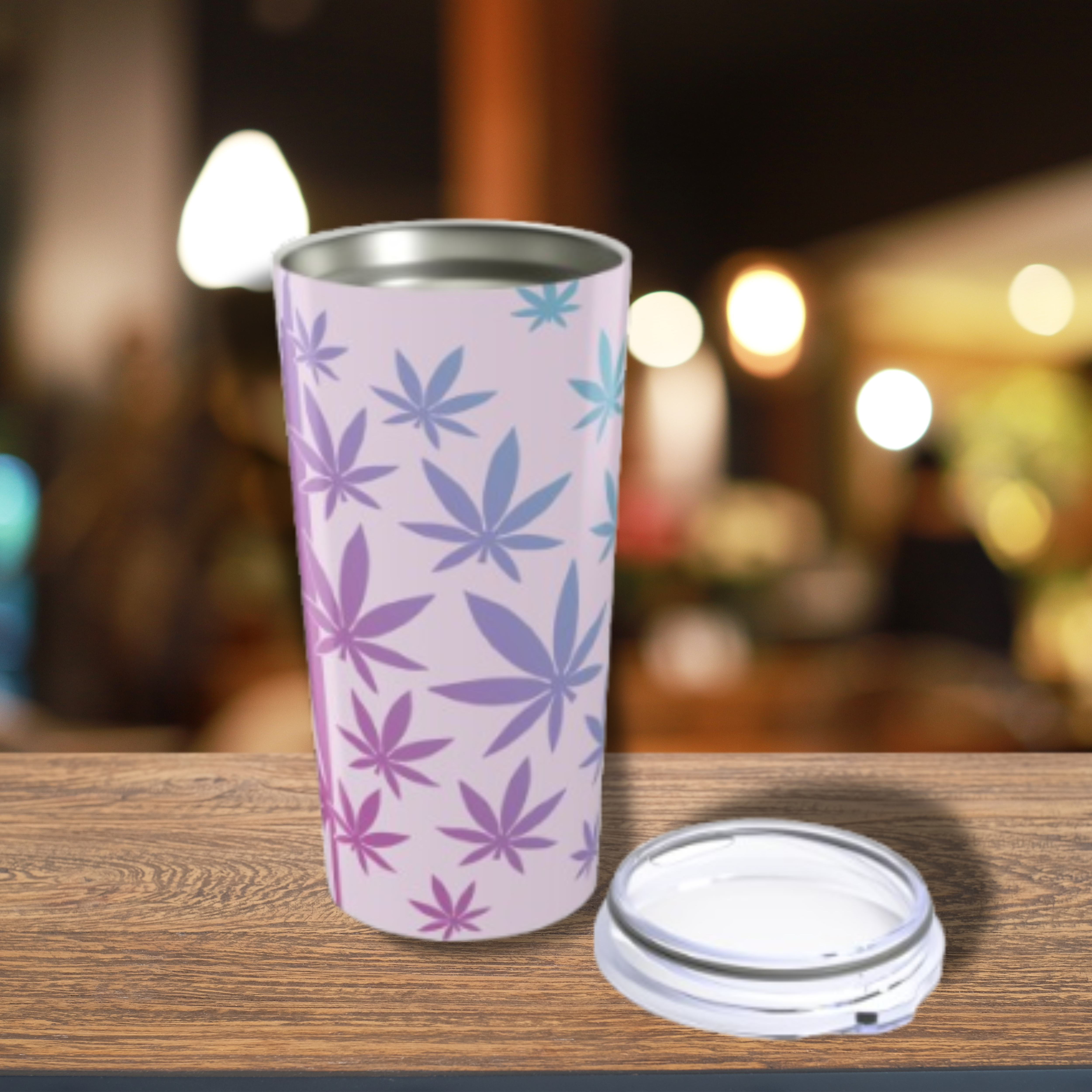 Colorful Leaf Tumbler 20oz - Trendy Cannabis Drinkware for Everyday Use product thumbnail image