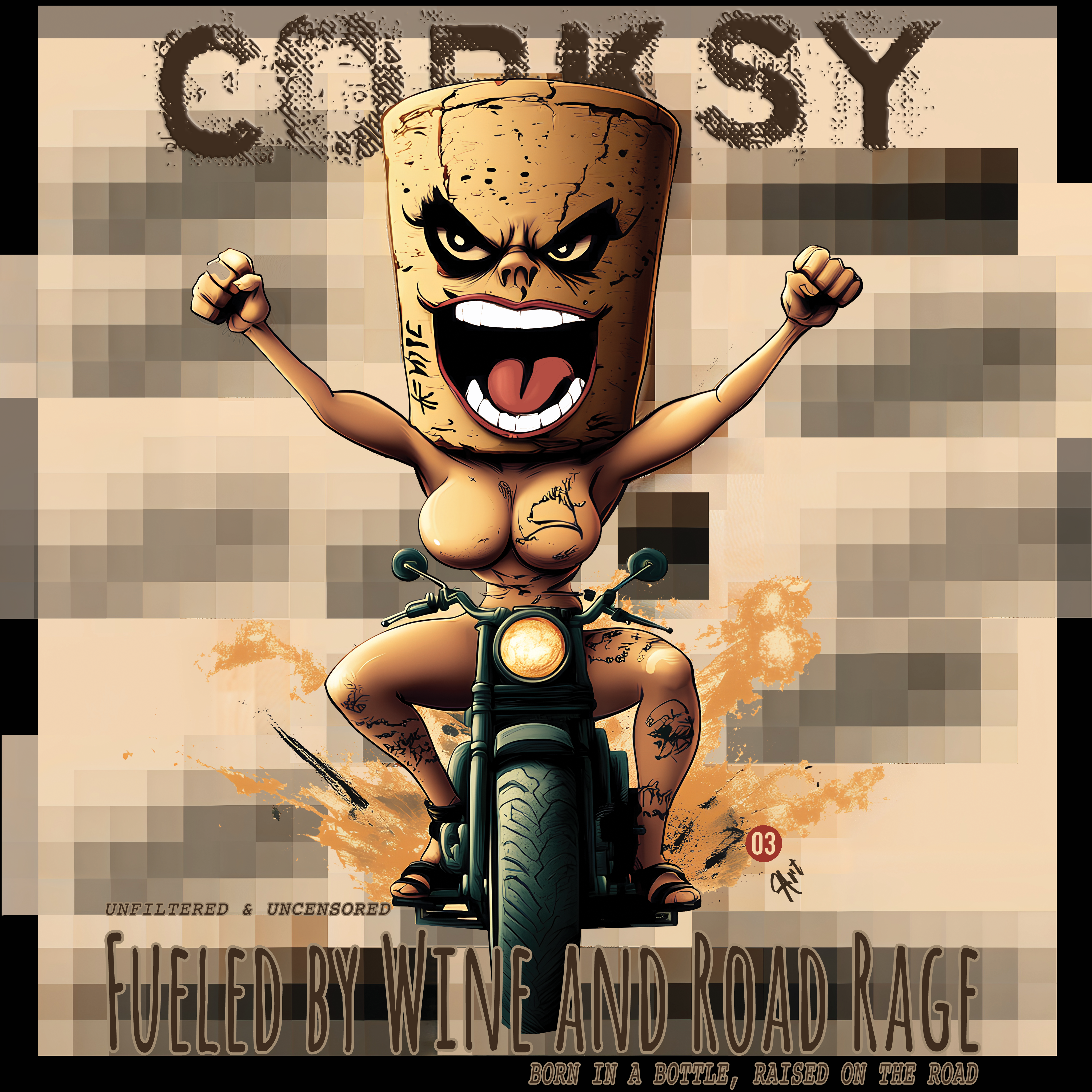 Corksy goes Rebel - Fueled by wine and Road rage - Perfect for Casual Outings product thumbnail image Corksy goes Rebel - Fueled by wine and Road rage - Perfect for Casual Outings product thumbnail image