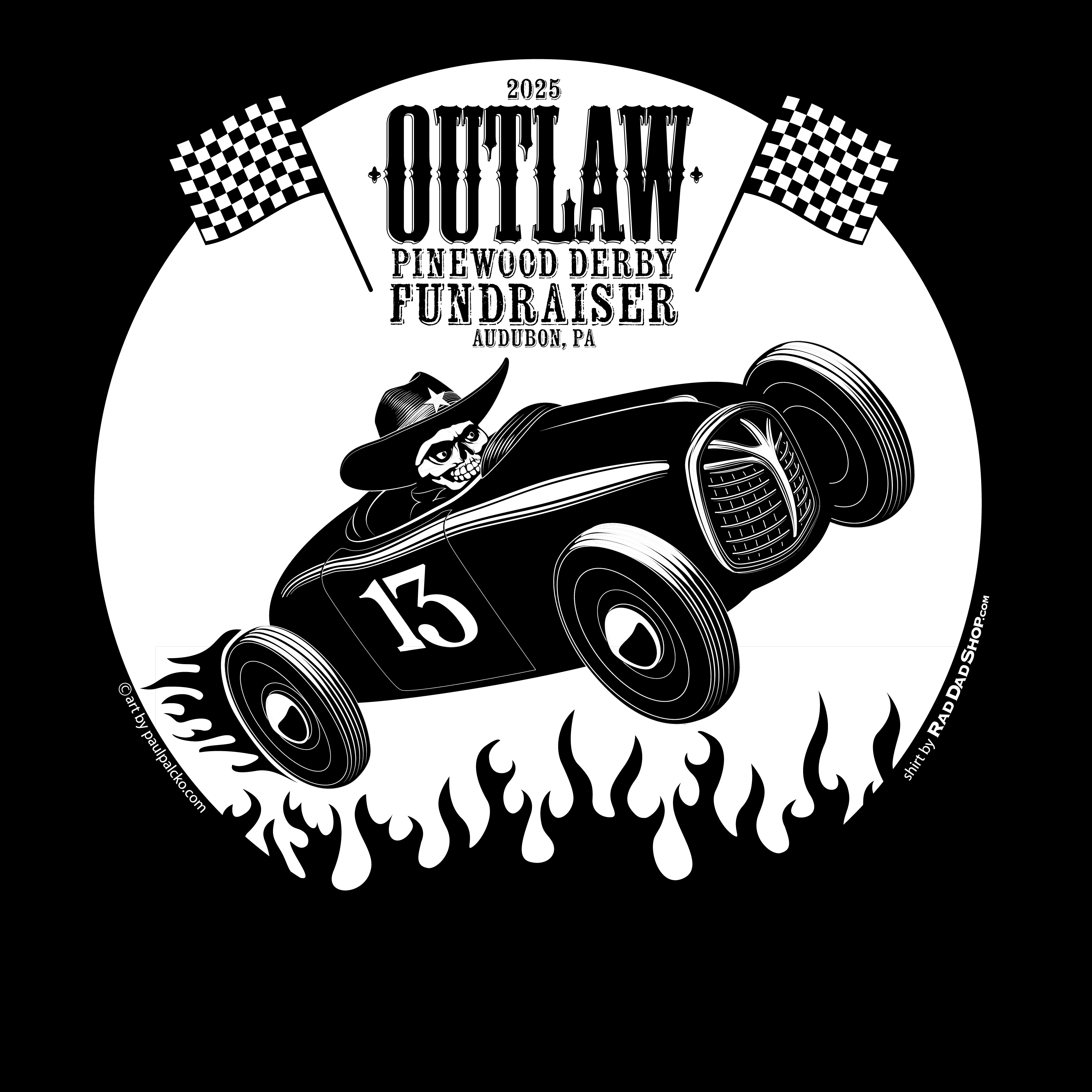 OUTLAW PINEWOOD DERBY 2025, White ink, Softstyle T-Shirt product thumbnail image OUTLAW PINEWOOD DERBY 2025, White ink, Softstyle T-Shirt product thumbnail image