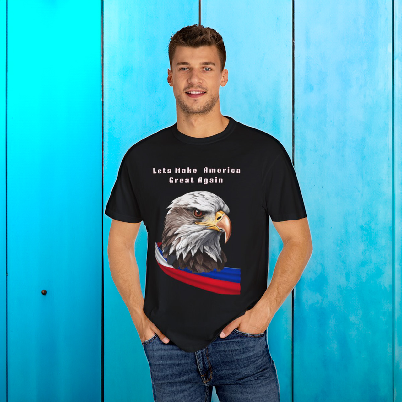 Eagle Graphic T-Shirt 'Lets Make America Great Again' Eagle Graphic T-Shirt 'Lets Make America Great Again'