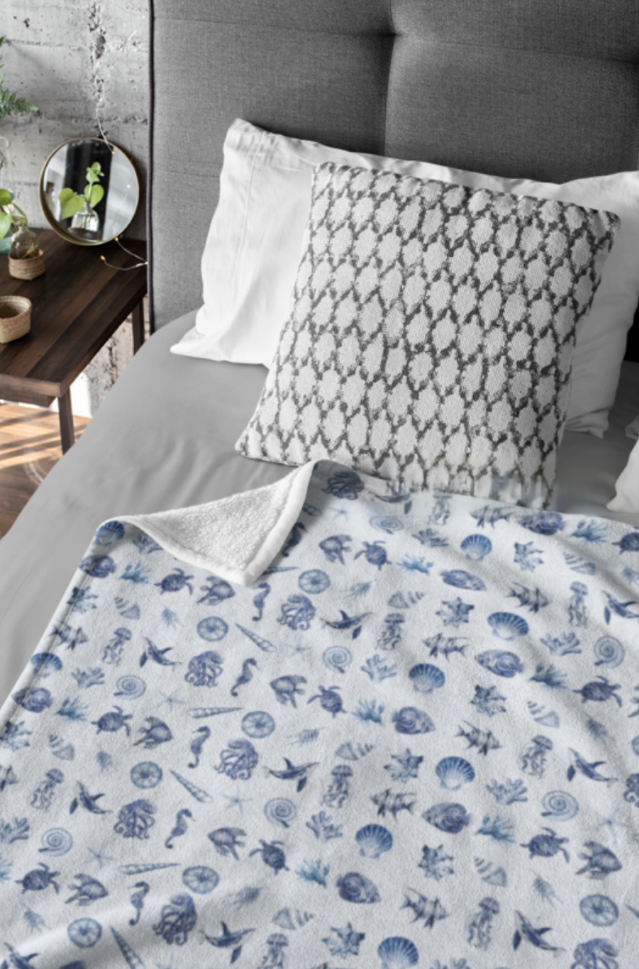 🌊 Baby Blue Seashell Blanket – Soft Coastal Throw for Ocean-Lovers & Cozy Spaces product thumbnail image 🌊 Baby Blue Seashell Blanket – Soft Coastal Throw for Ocean-Lovers & Cozy Spaces product thumbnail image