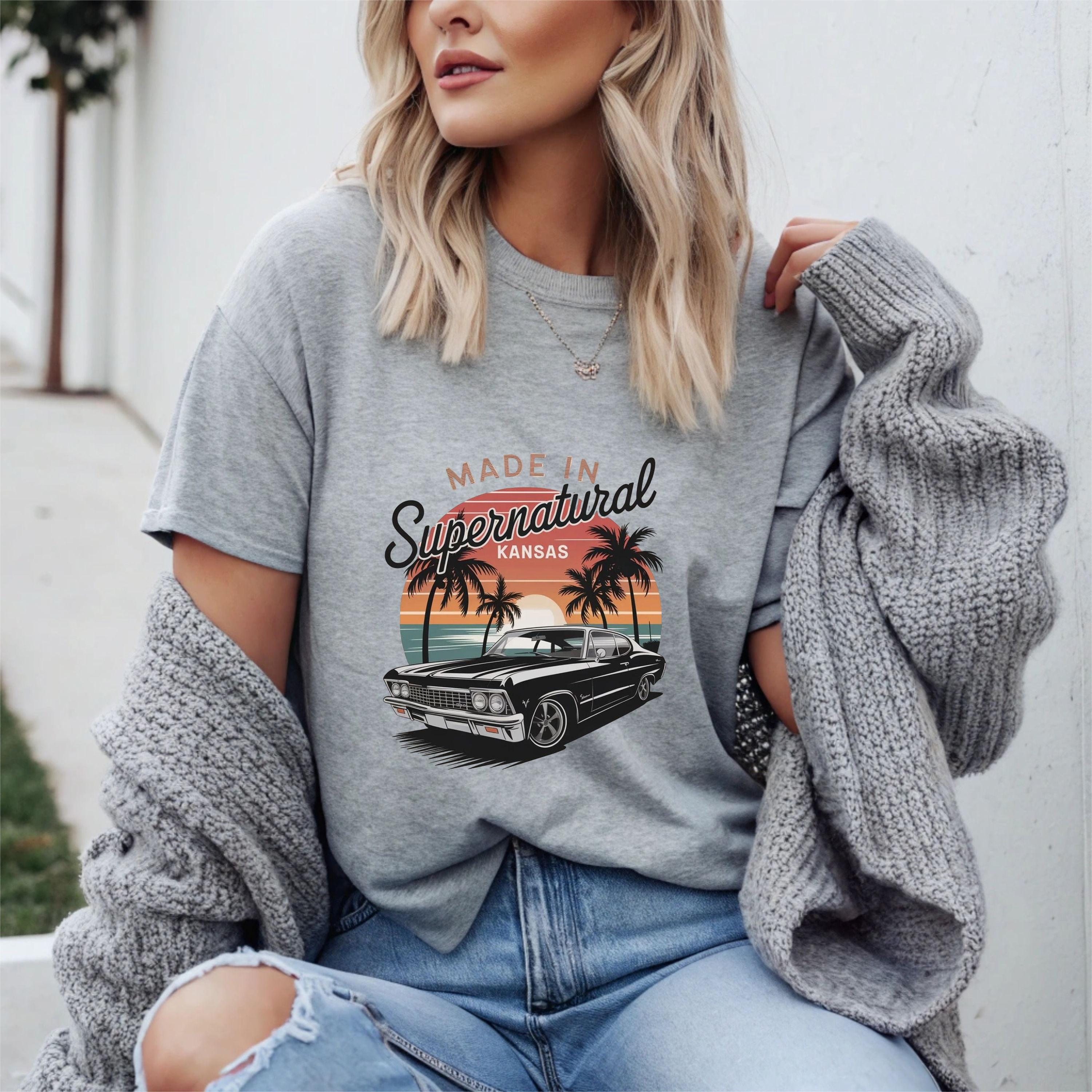 Retro Supernatural Kansas Crewneck Sweatshirt product thumbnail image