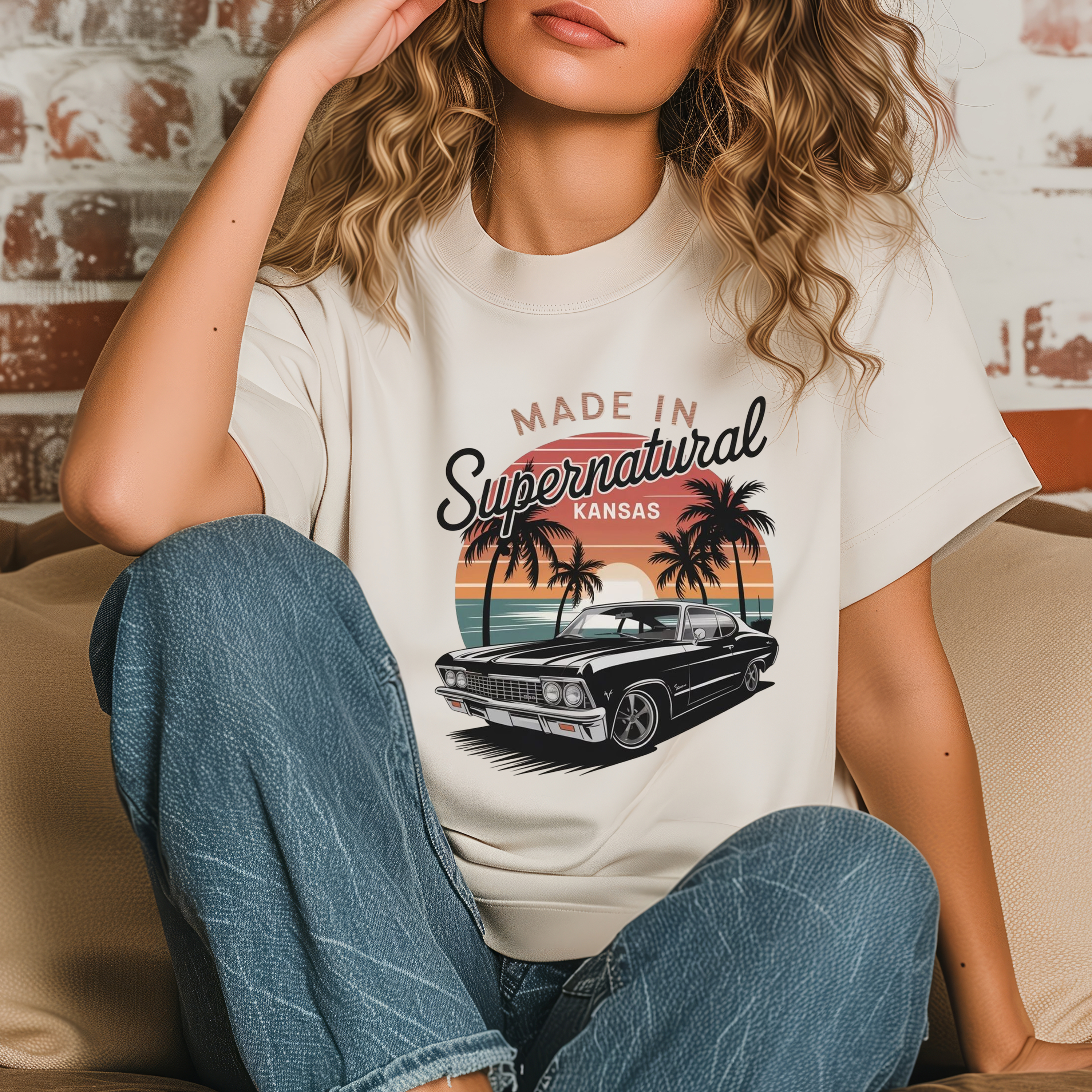 Retro Supernatural Kansas Crewneck Sweatshirt product thumbnail image