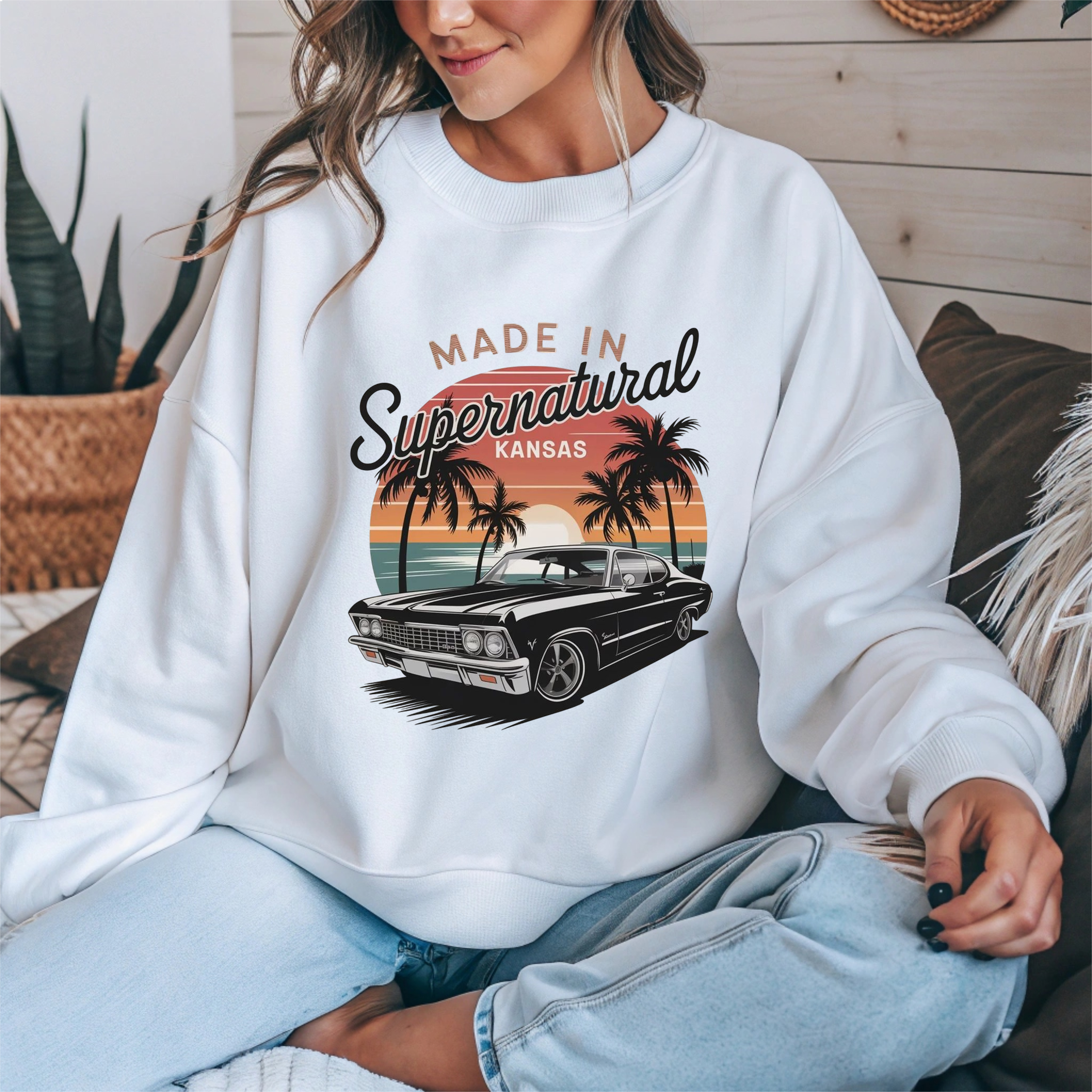 Retro Supernatural Kansas Crewneck Sweatshirt