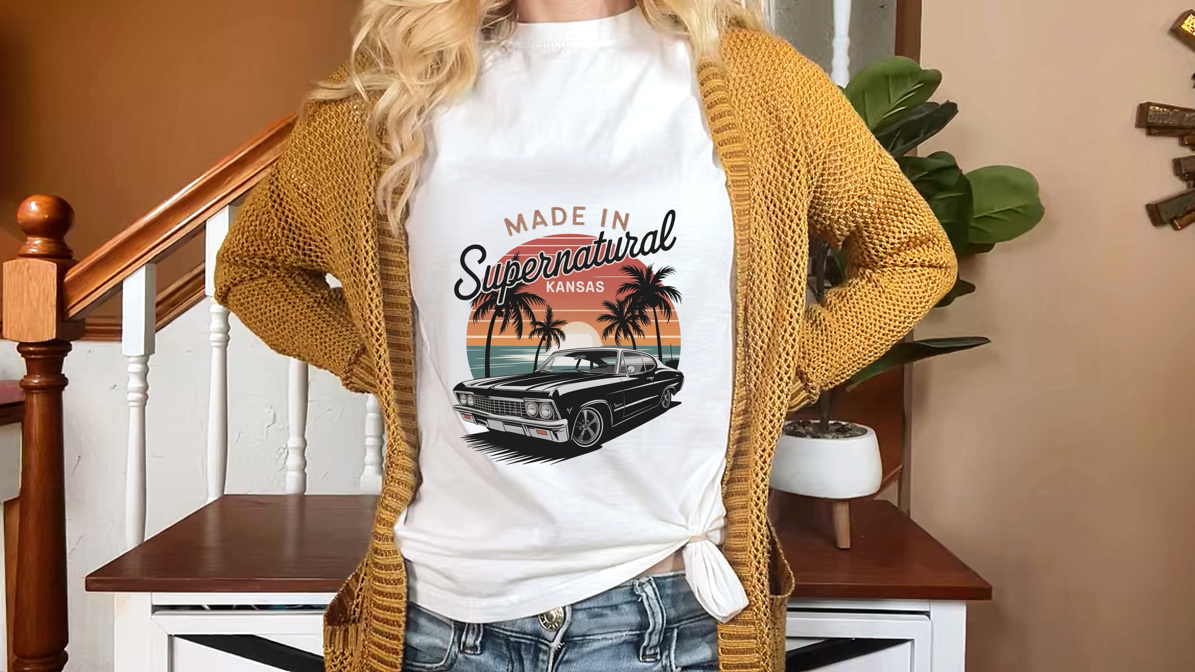 Retro Supernatural Kansas Crewneck Sweatshirt product thumbnail image