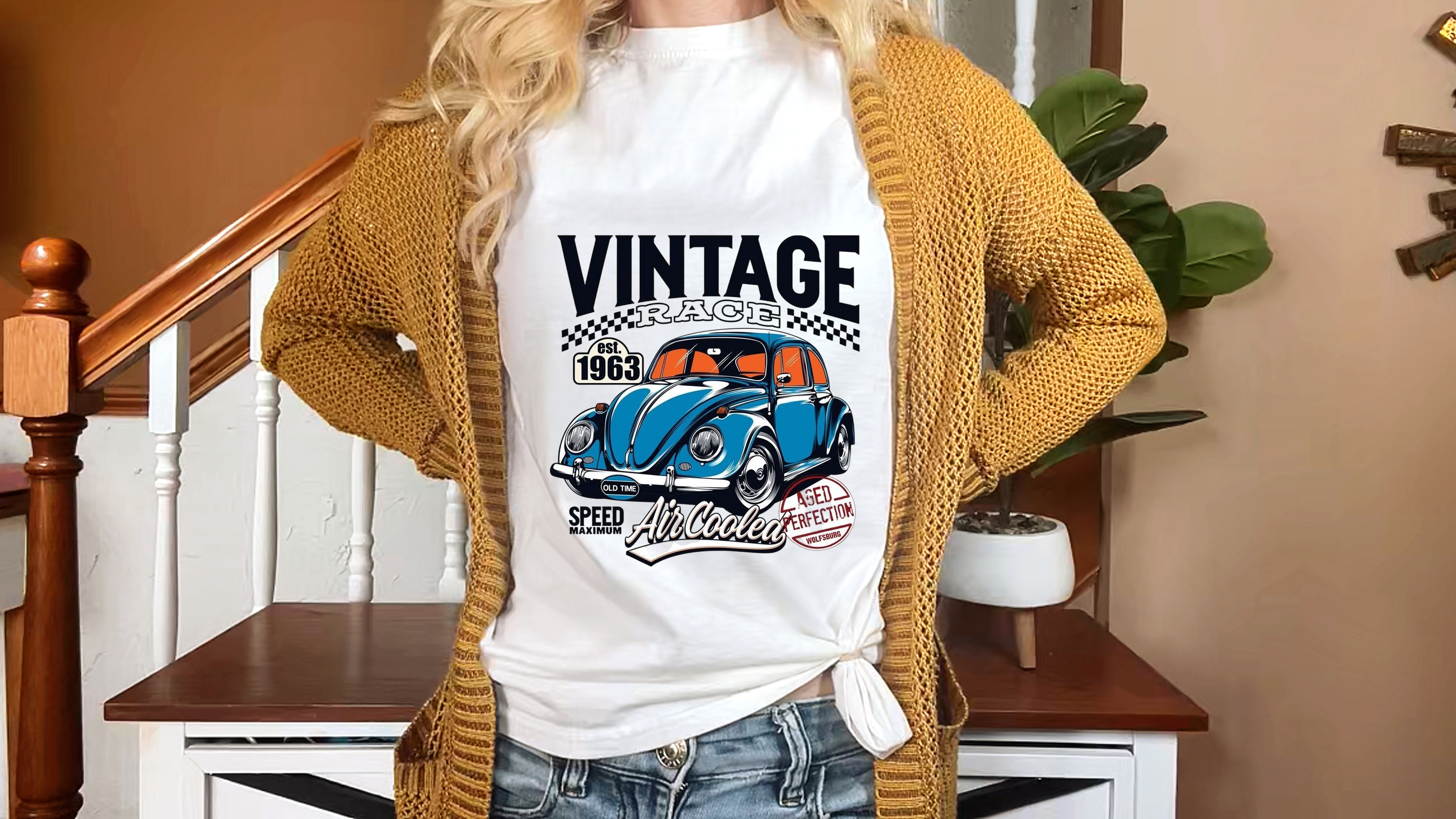 Vintage Race Car Unisex Crewneck Sweatshirt product thumbnail image