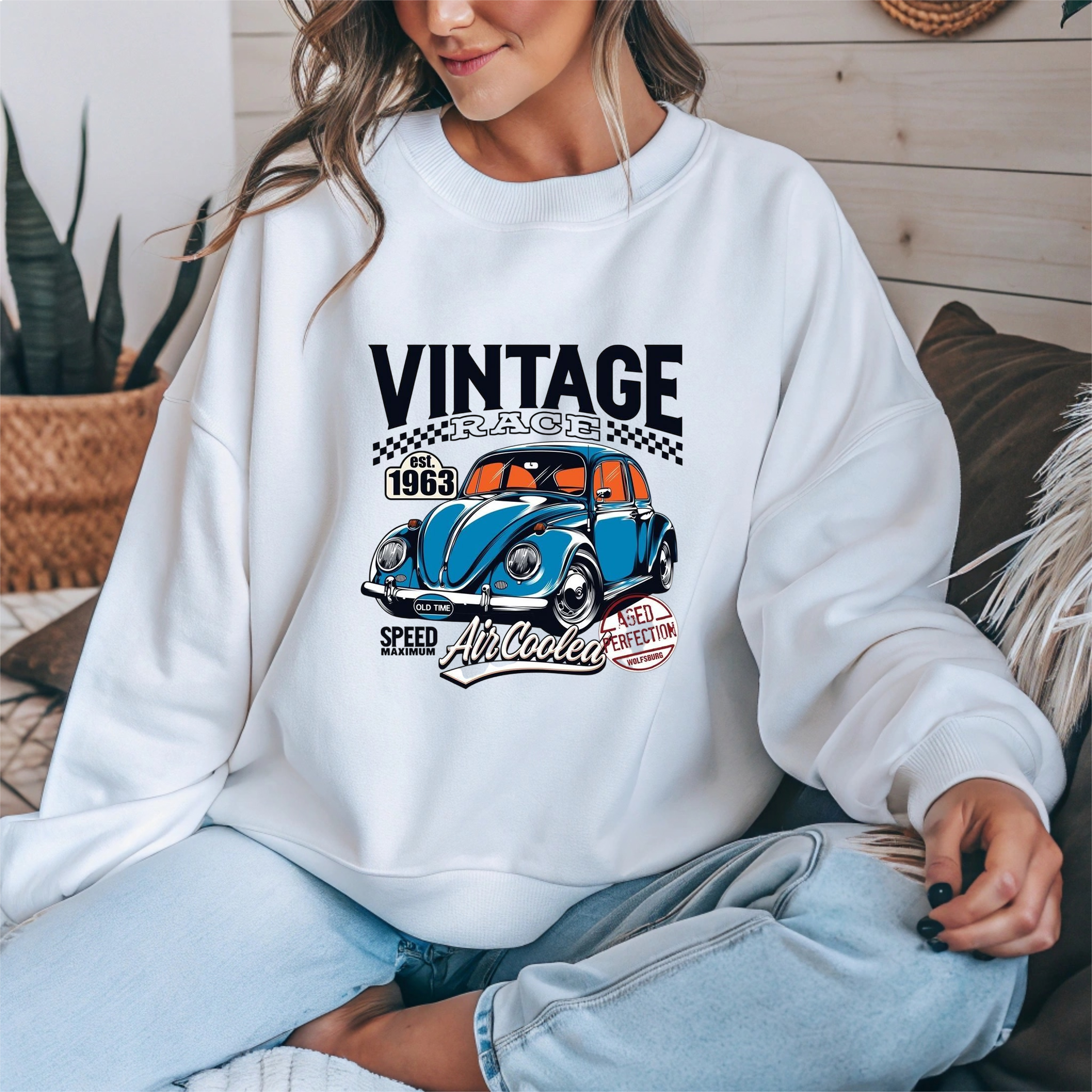 Vintage Race Car Unisex Crewneck Sweatshirt product thumbnail image Vintage Race Car Unisex Crewneck Sweatshirt product thumbnail image