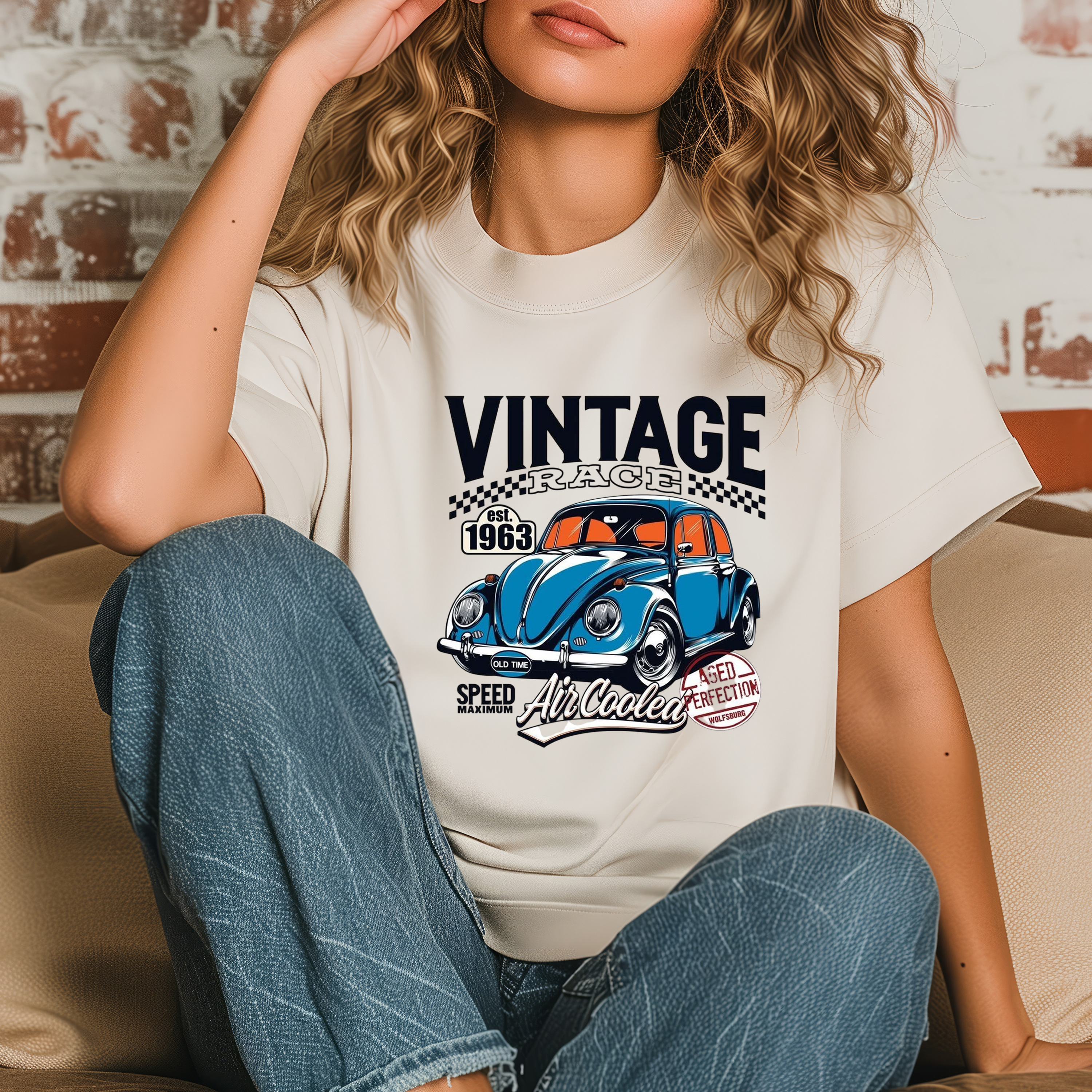Vintage Race Car Unisex Crewneck Sweatshirt product thumbnail image Vintage Race Car Unisex Crewneck Sweatshirt product thumbnail image
