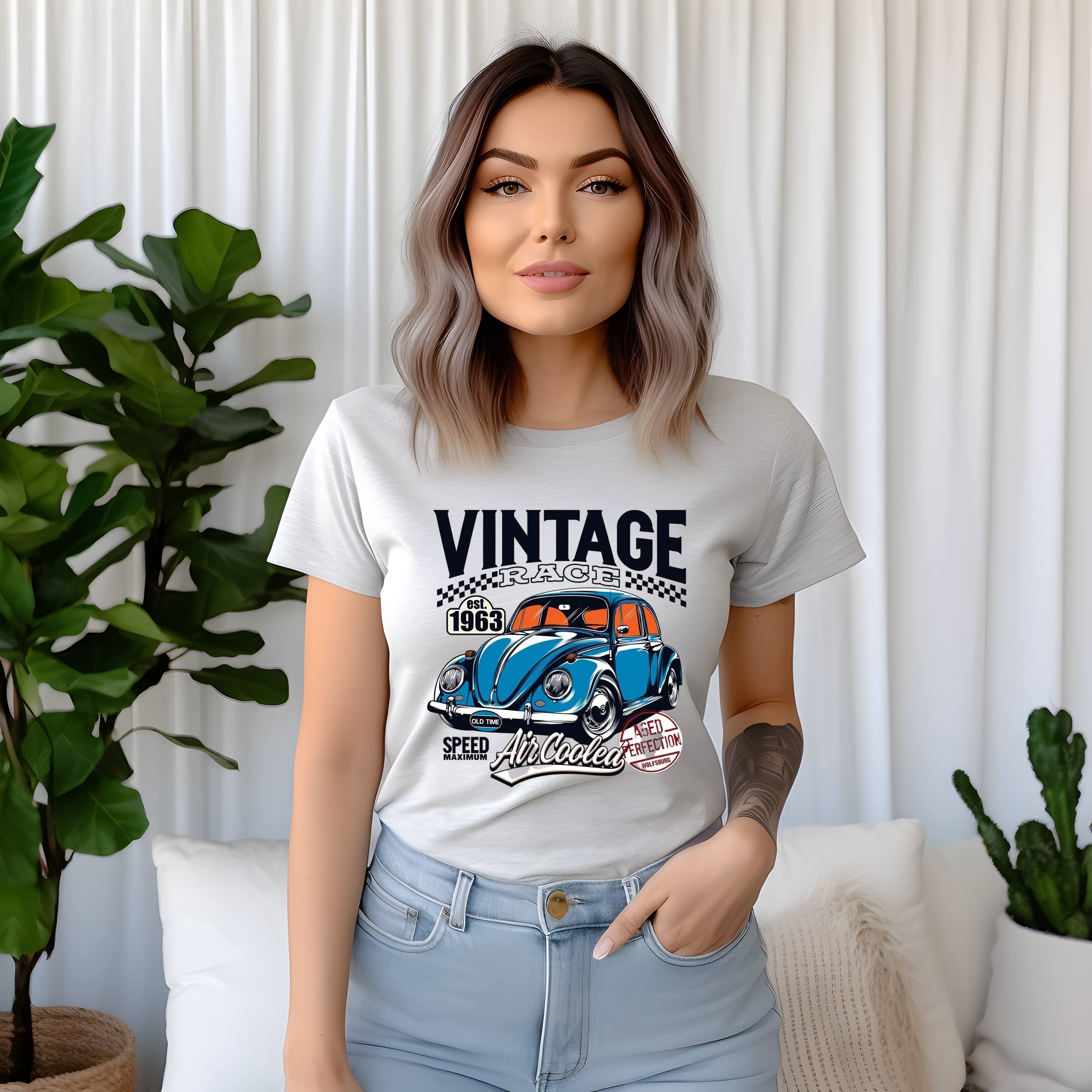 Vintage Race Car Unisex Crewneck Sweatshirt product thumbnail image