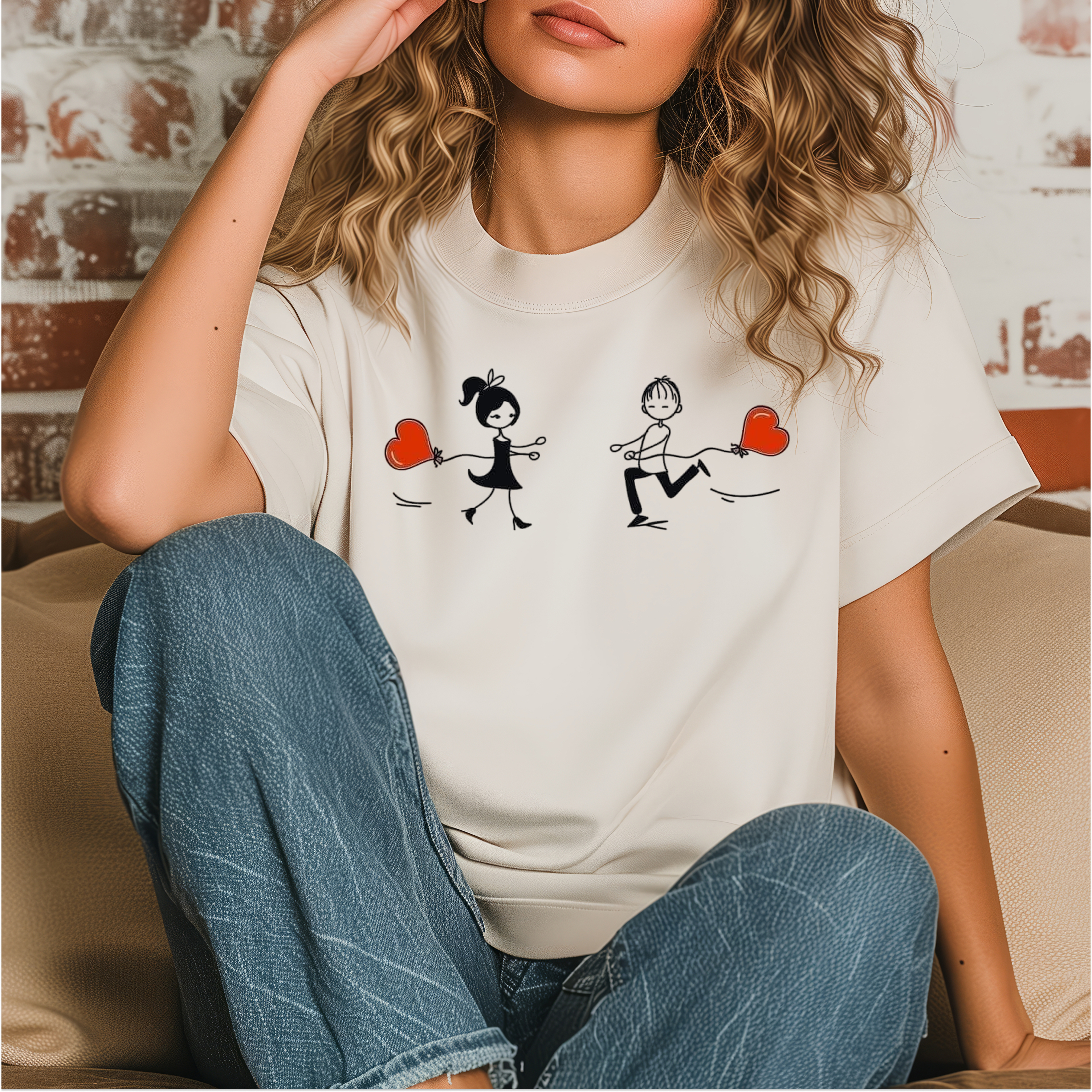 Cute Couple Heart Sweatshirt - Unisex Heavy Blend™ Crewneck product thumbnail image Cute Couple Heart Sweatshirt - Unisex Heavy Blend™ Crewneck product thumbnail image