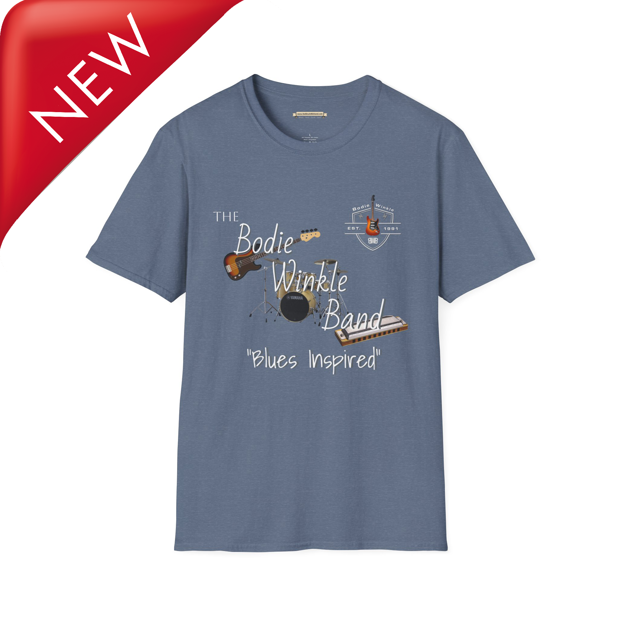 Official Band T-Shirt for Bodie Winkle Band - "Blues Inspired" Design product thumbnail image Official Band T-Shirt for Bodie Winkle Band - "Blues Inspired" Design product thumbnail image