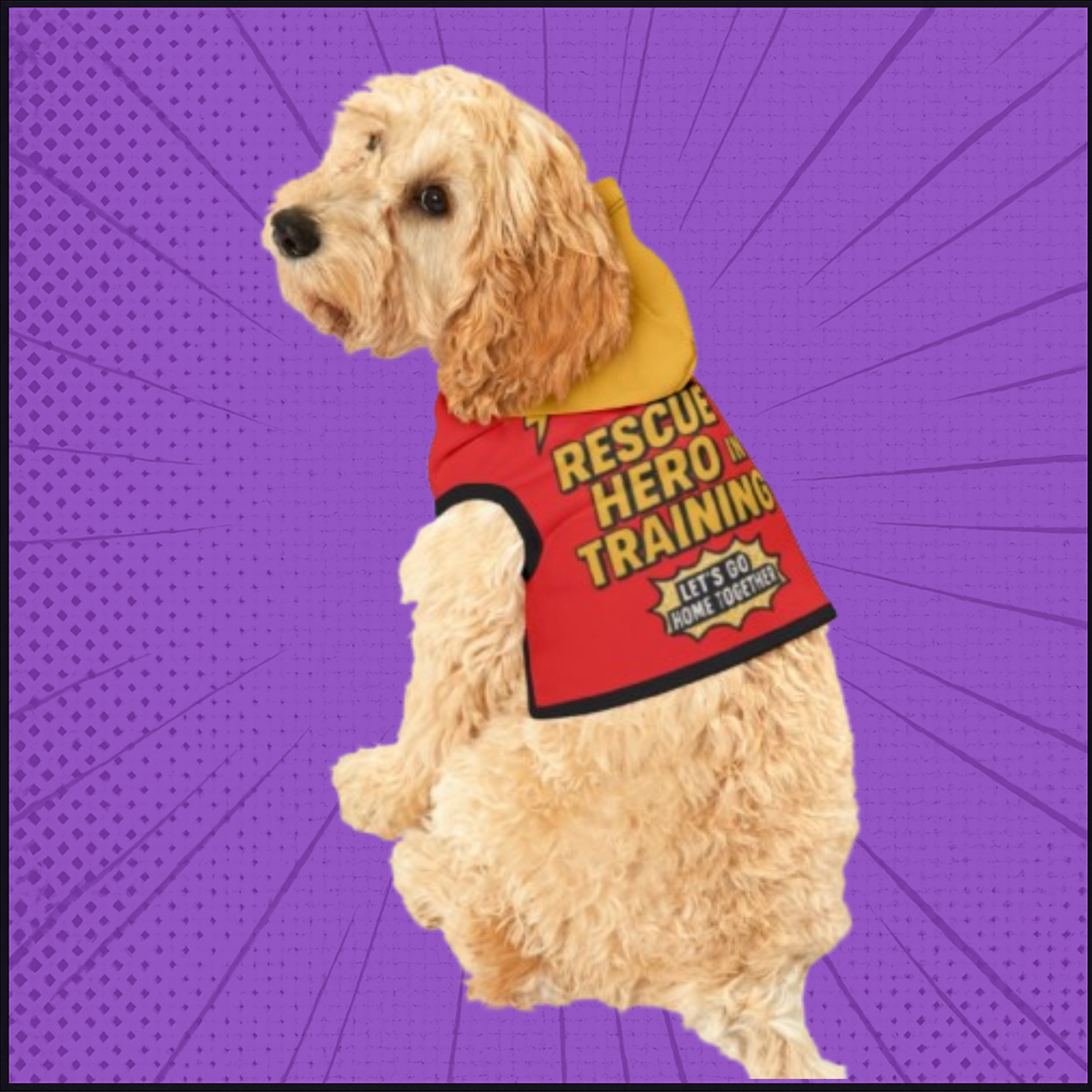 "Rescue Hero in Training" Pet Hoodie – Let's Go Home Together Edition "Rescue Hero in Training" Pet Hoodie – Let's Go Home Together Edition