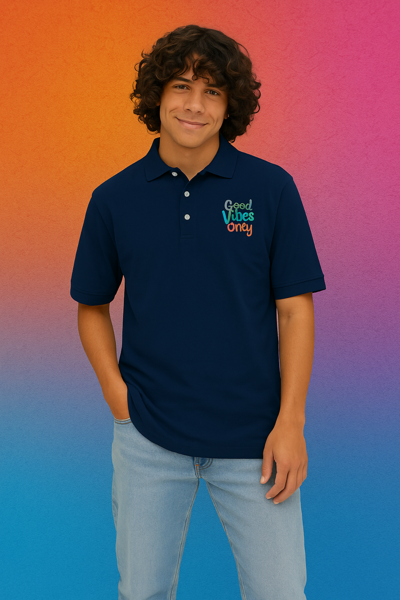 Good Vibes Only Mens Piqué Polo Shirt Cotton Polo Positive Vibe Shirt Father's Day Gift Idea product thumbnail image Good Vibes Only Mens Piqué Polo Shirt Cotton Polo Positive Vibe Shirt Father's Day Gift Idea product thumbnail image