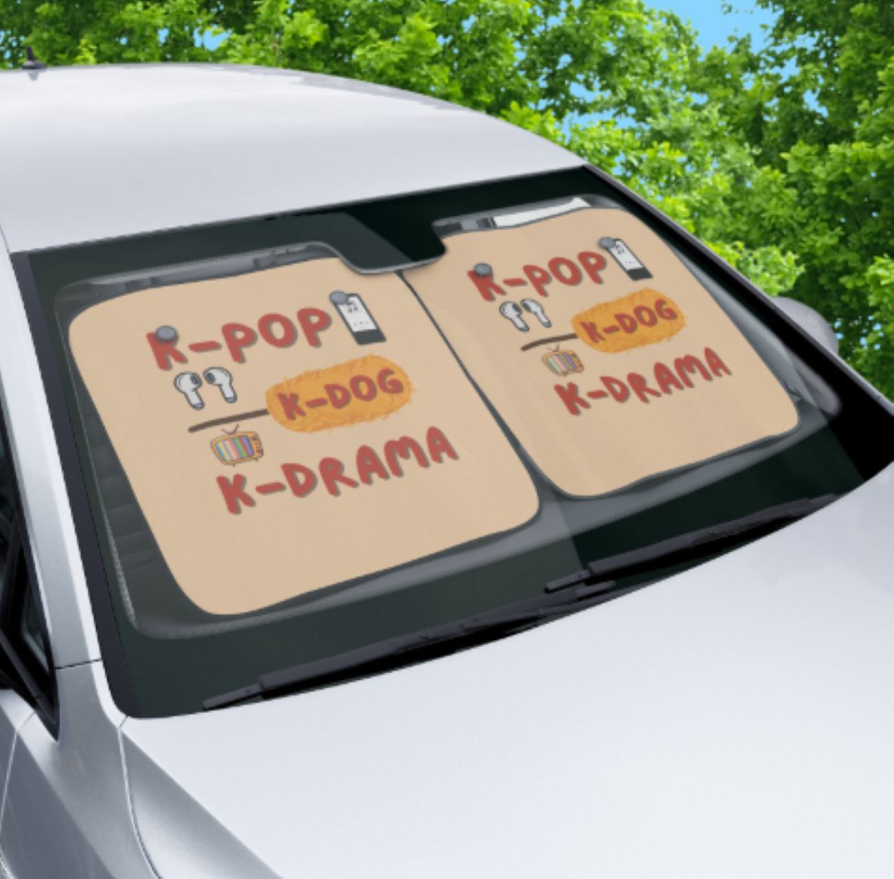 K-pop, K-dog, K-Drama Theme Car Sun Shades - Fun Gift for Music Lovers product thumbnail image K-pop, K-dog, K-Drama Theme Car Sun Shades - Fun Gift for Music Lovers product thumbnail image