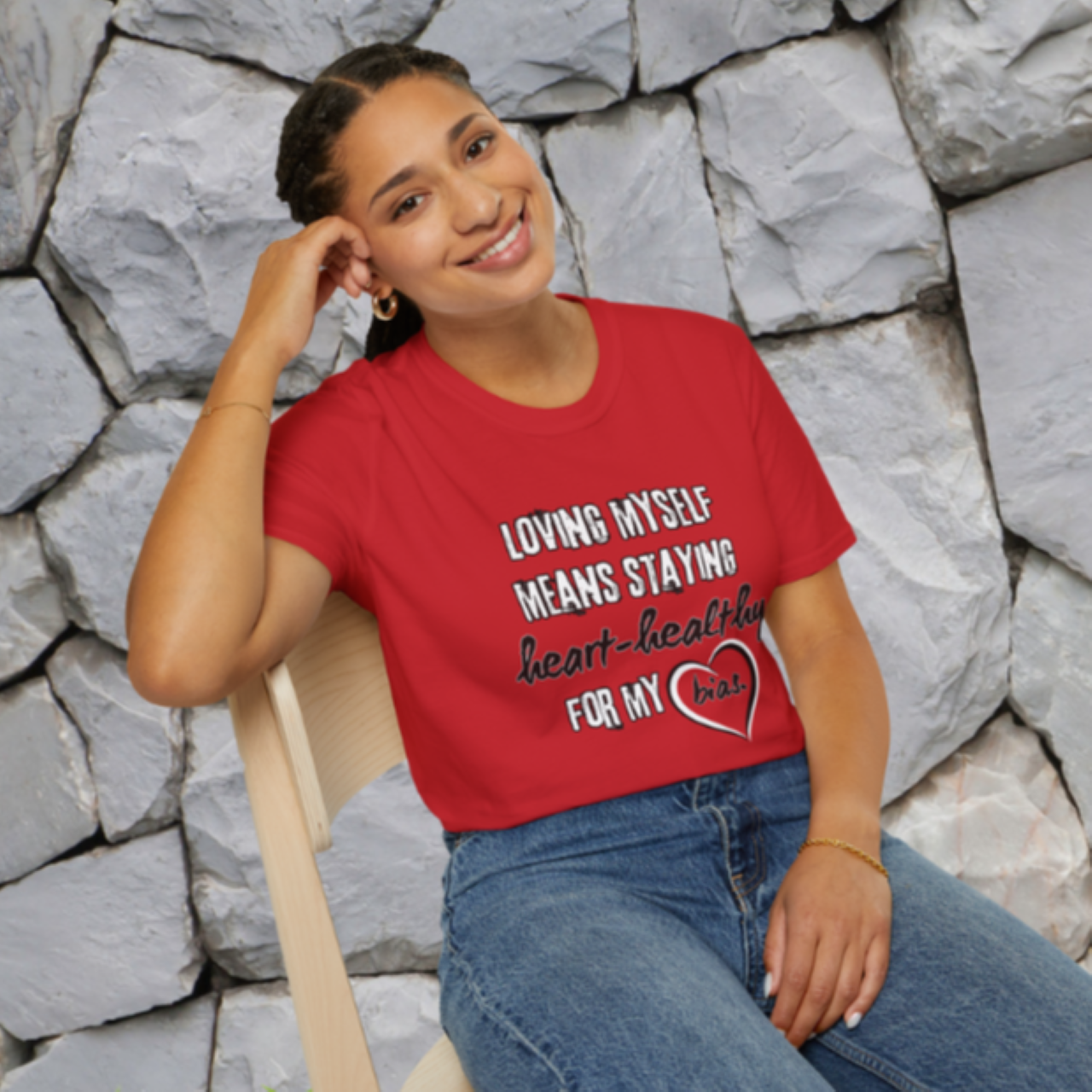 Loving Myself Means Staying Heart Healthy For My Bias adult short sleeve tee, Love T-Shirt, Bias Love, Tee, K-pop Gift product thumbnail image Loving Myself Means Staying Heart Healthy For My Bias adult short sleeve tee, Love T-Shirt, Bias Love, Tee, K-pop Gift product thumbnail image