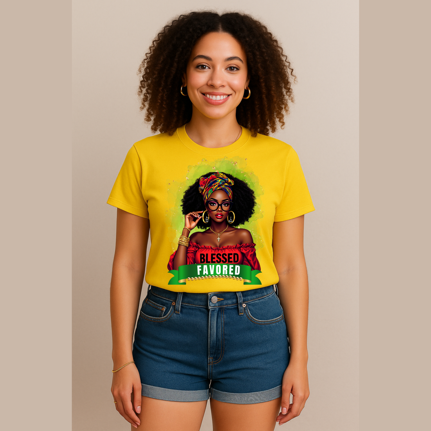 Blessed &amp; Favored Empowering Graphic T-Shirt
