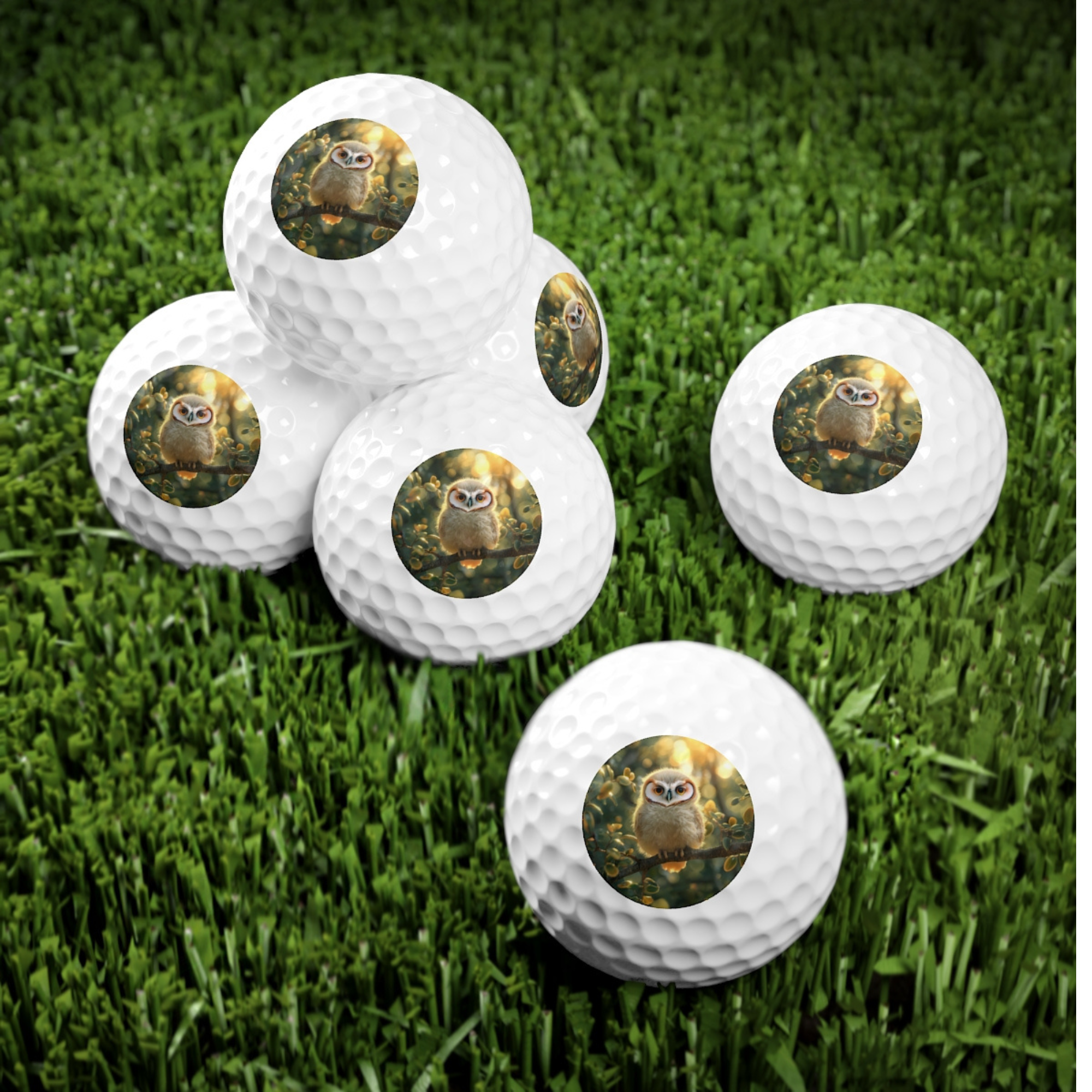 Cute Owl Golf Ball Set 6pc Personalized Gift for Golf Lovers Wildlife Fans Birdwatchers Unique Fathers Day or Birthday Golf Gift