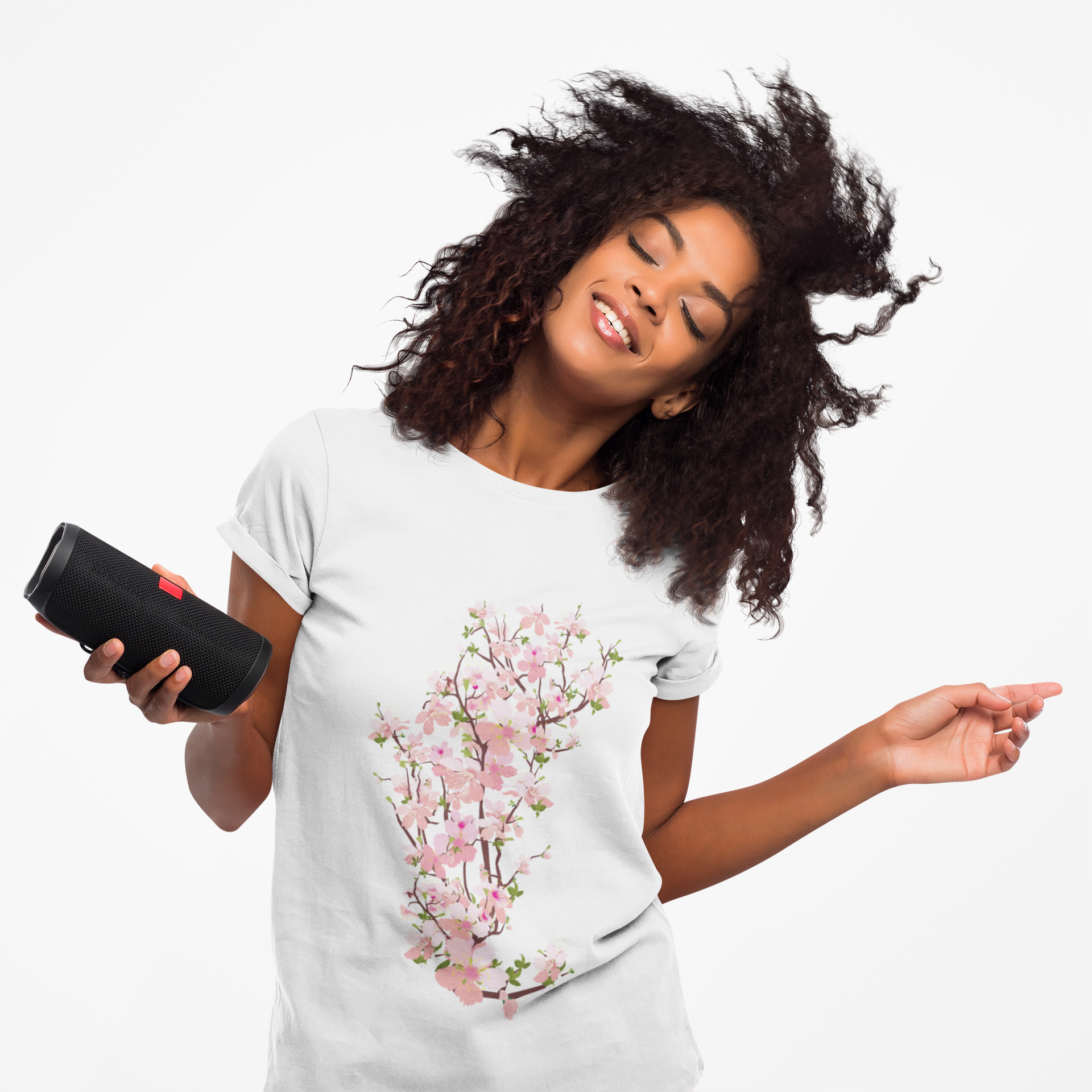 Cherry Blossom Unisex Heavy Cotton Tee - Spring Floral Graphic T-Shirt product thumbnail image