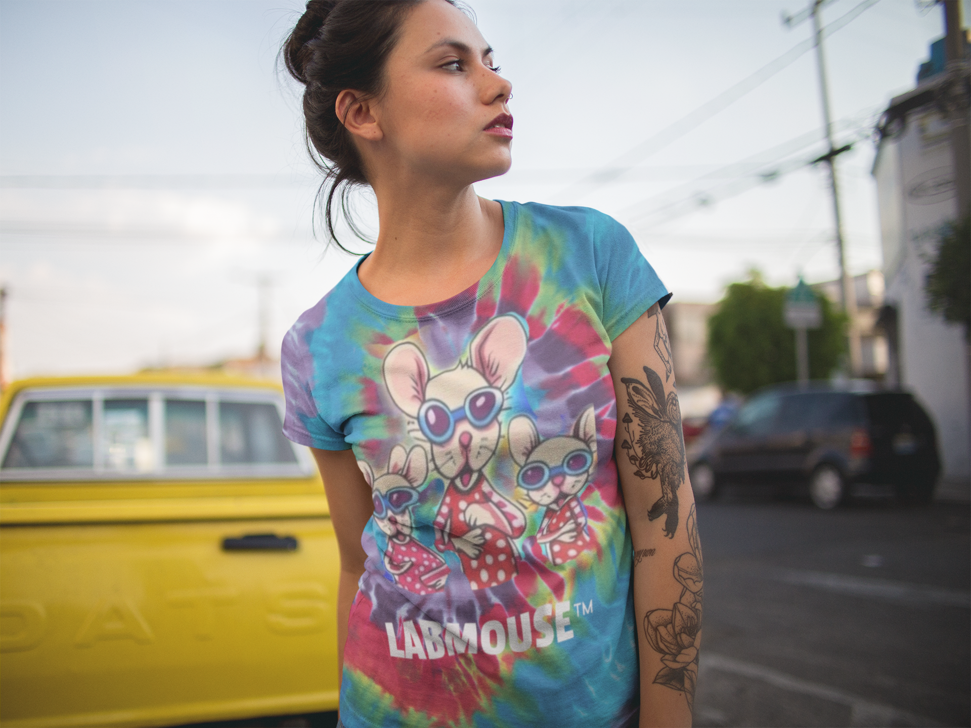Tie-Dye Tee, Retro LabMouse T-Shirt product thumbnail image