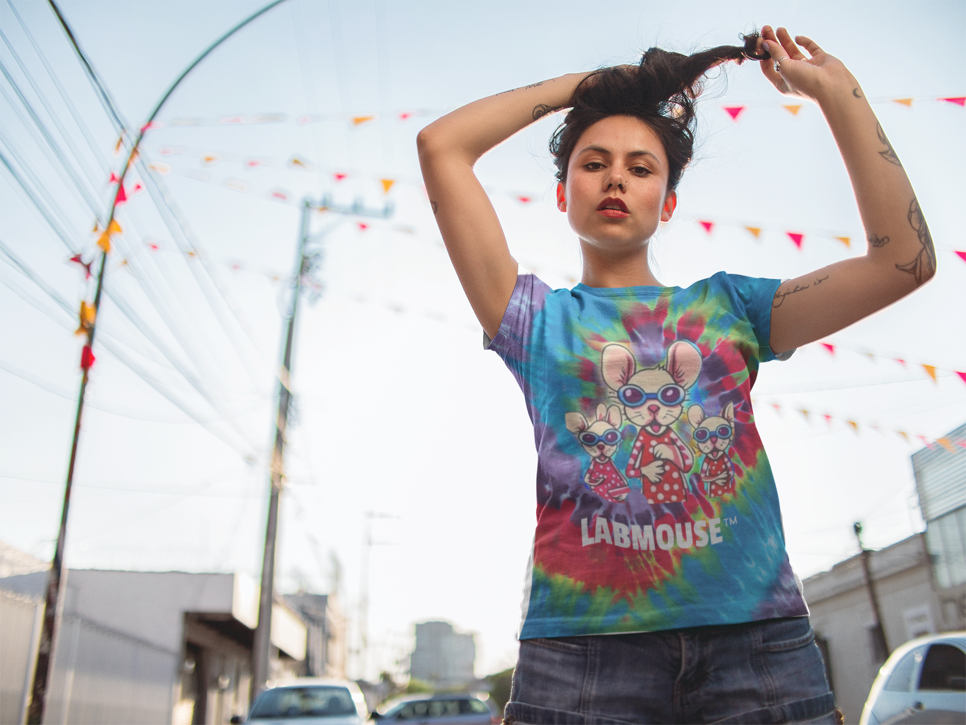 Tie-Dye Tee, Retro LabMouse T-Shirt product thumbnail image