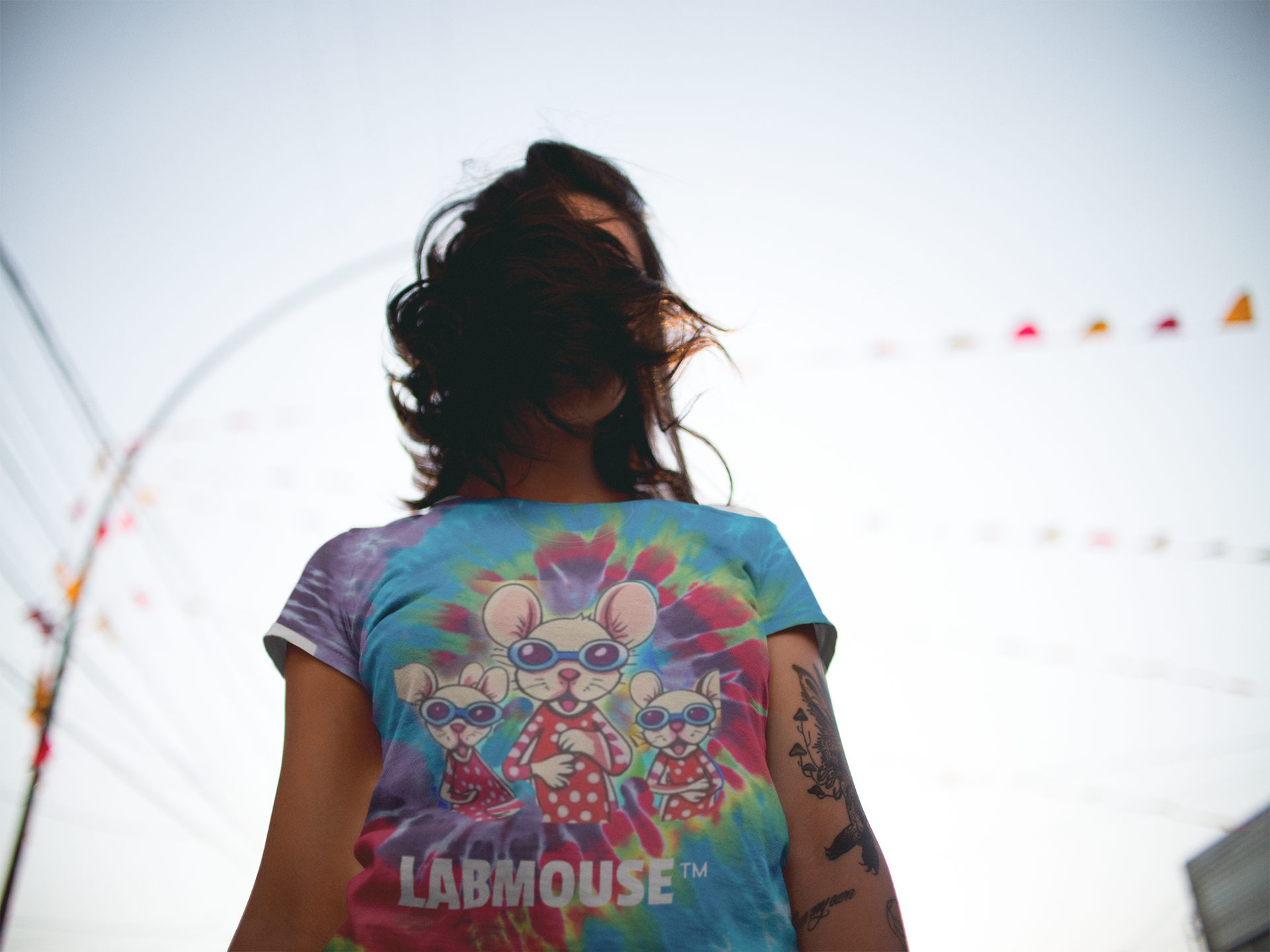Tie-Dye Tee, Retro LabMouse T-Shirt