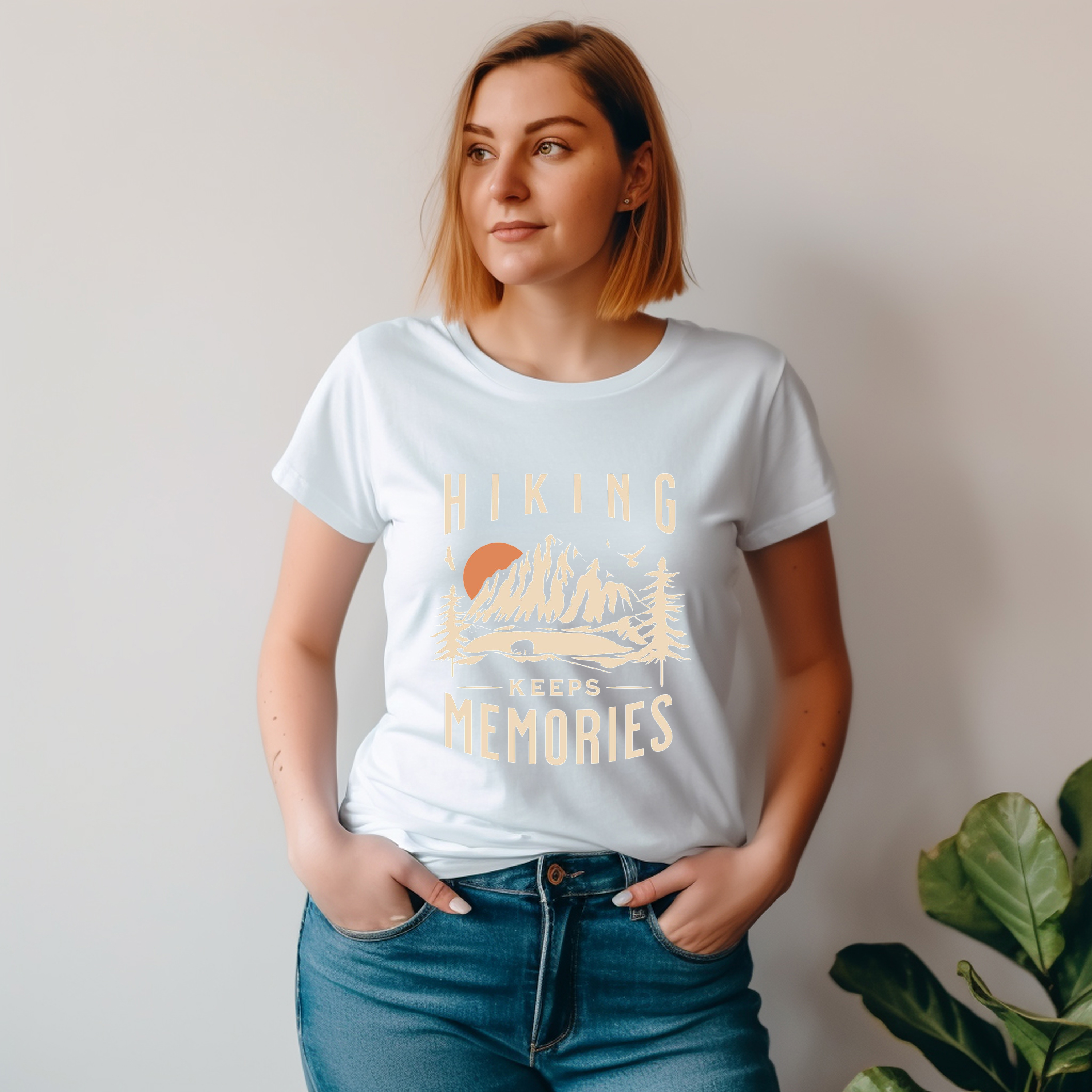 Hiking Keeps Memories Unisex Heavy Cotton Tee product thumbnail image