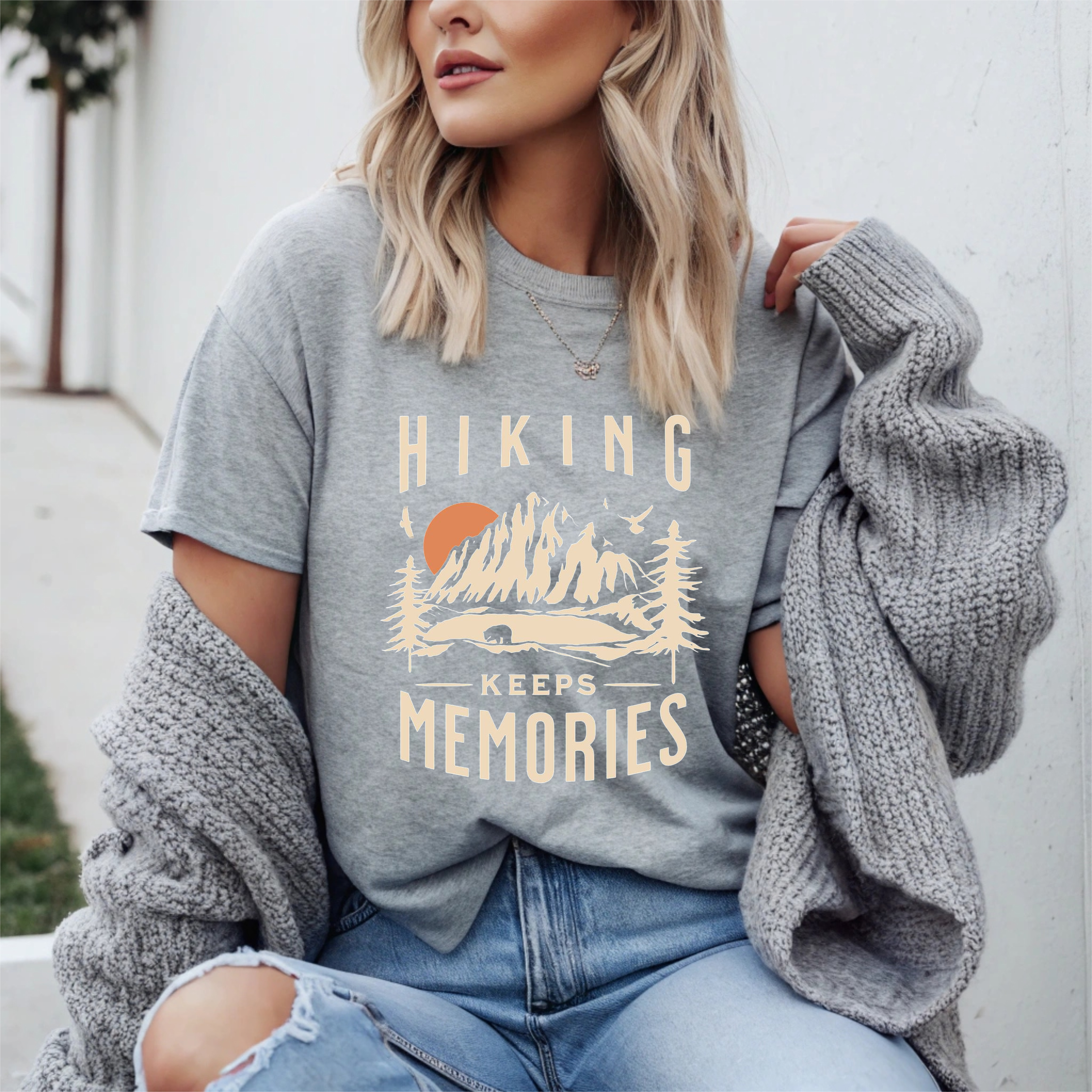 Hiking Keeps Memories Unisex Heavy Cotton Tee product thumbnail image Hiking Keeps Memories Unisex Heavy Cotton Tee product thumbnail image